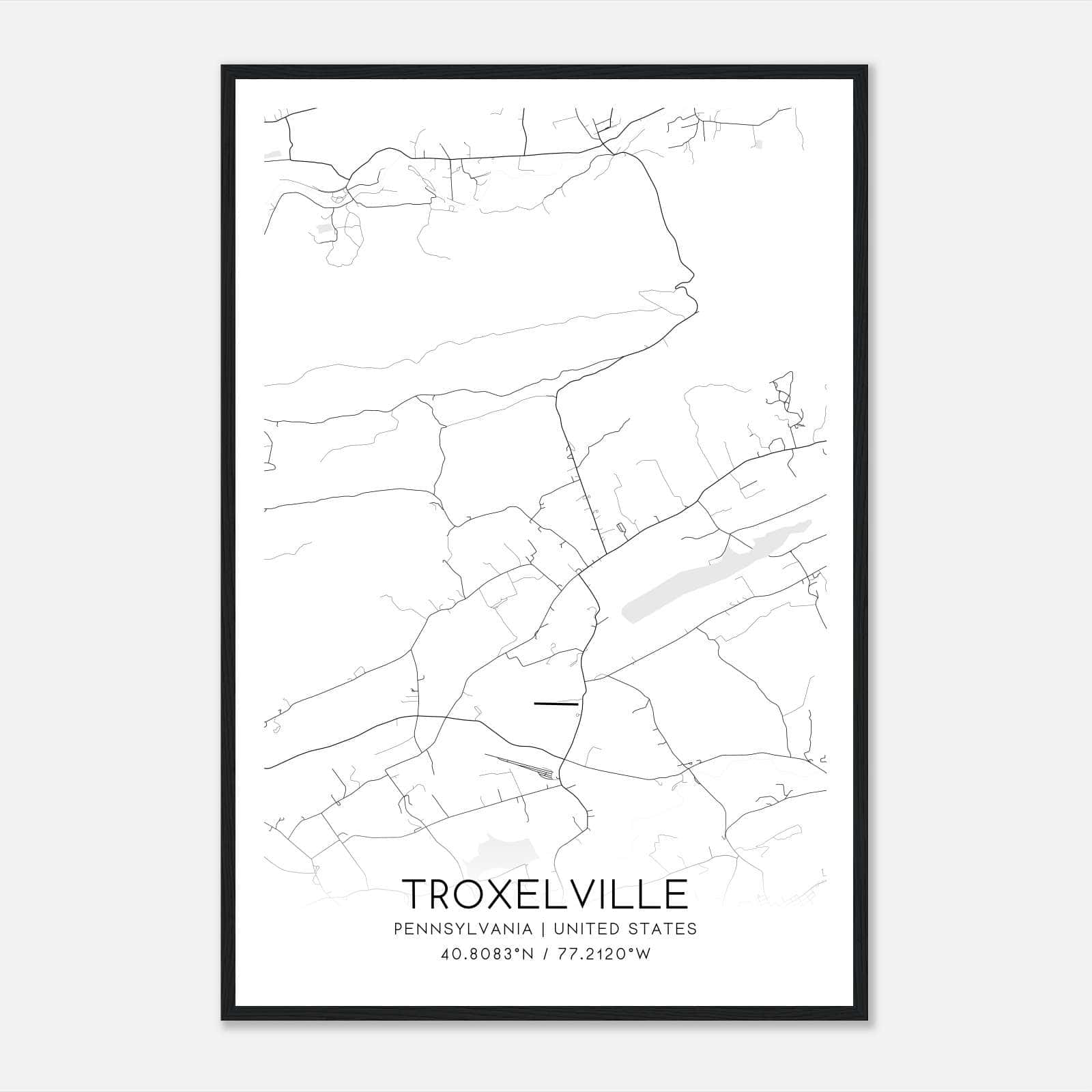 Troxelville Pennsylvania Map Poster, Modern Home Decor Wall Art Print Troxelville Pennsylvania Map Poster, Modern Home Decor Wall Art Print