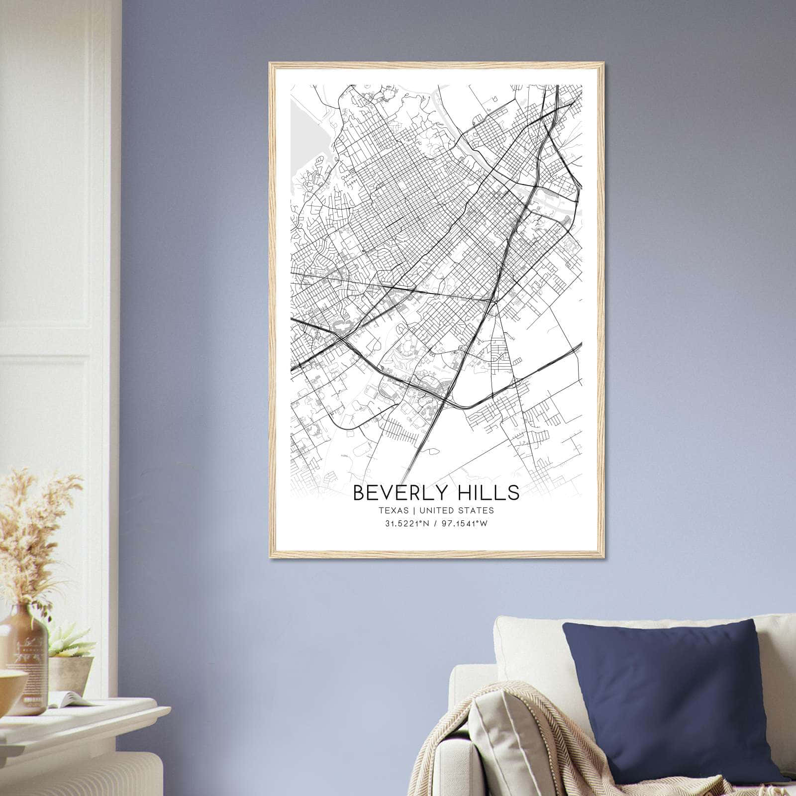 Deerfield Kansas Map Poster, Modern Home Decor Wall Art Print (Copy)