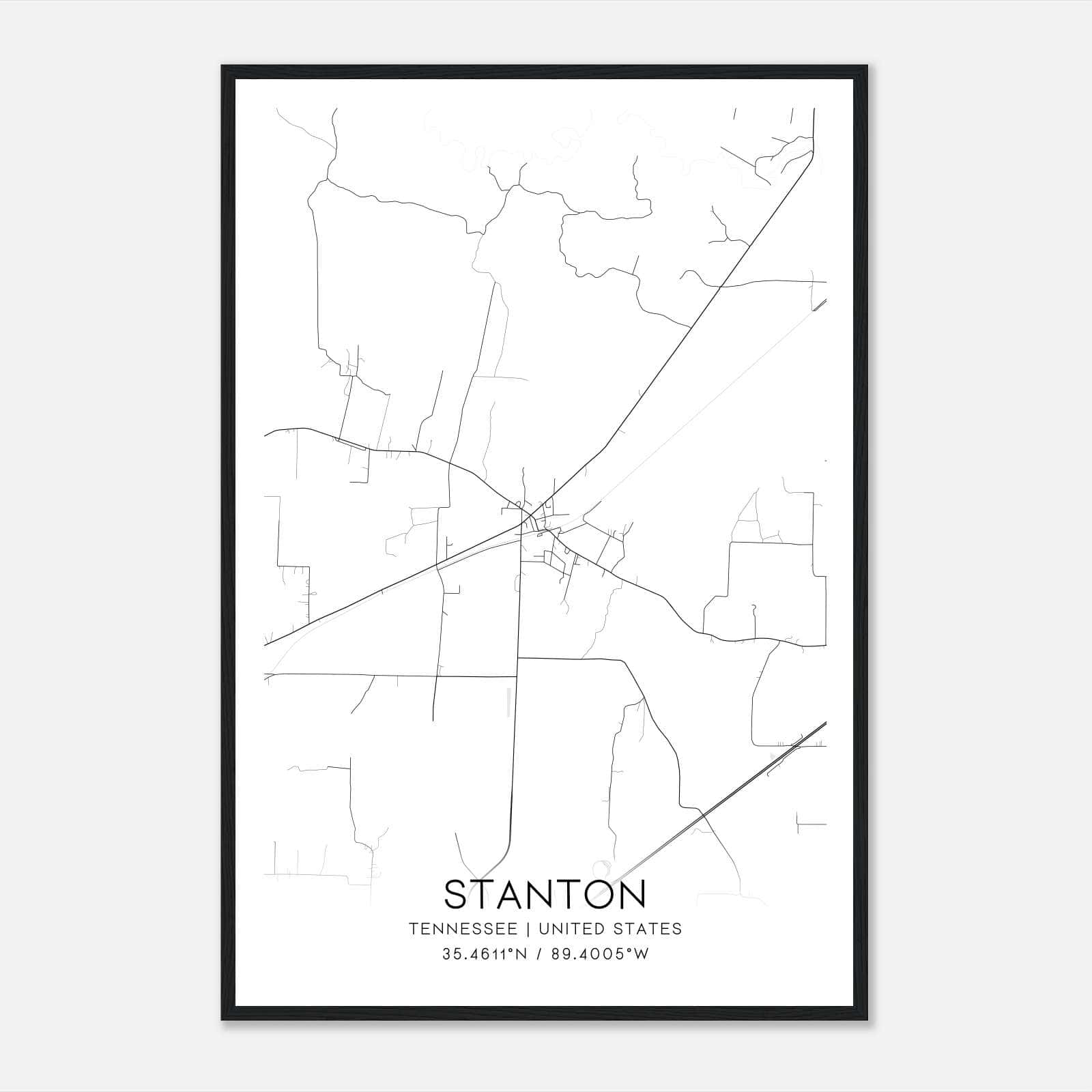 Stanton Tennessee Map Poster, Modern Home Decor Wall Art Print Stanton Tennessee Map Poster, Modern Home Decor Wall Art Print