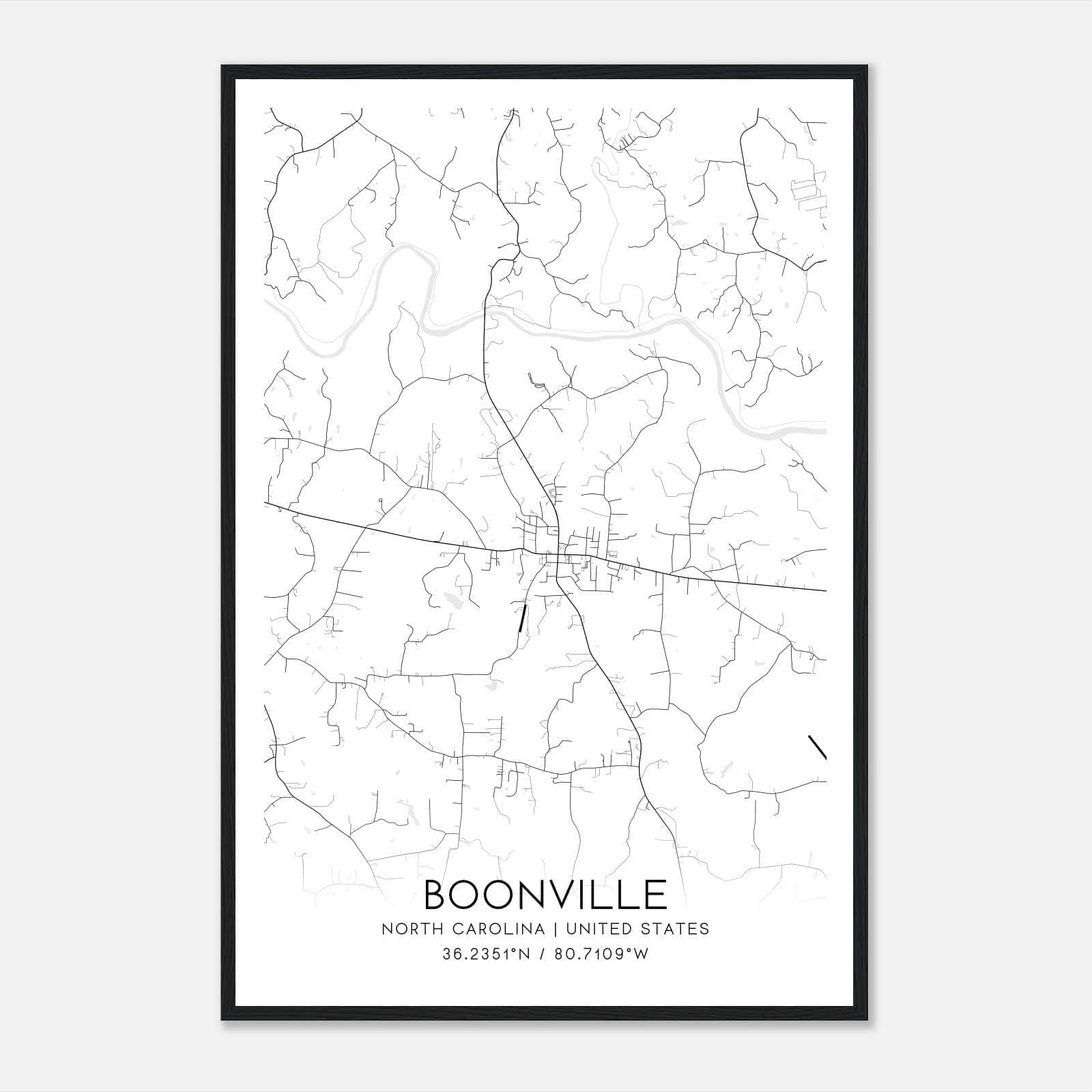 Boonville North Carolina Map Poster, Modern Home Decor Wall Art Print Boonville North Carolina Map Poster, Modern Home Decor Wall Art Print