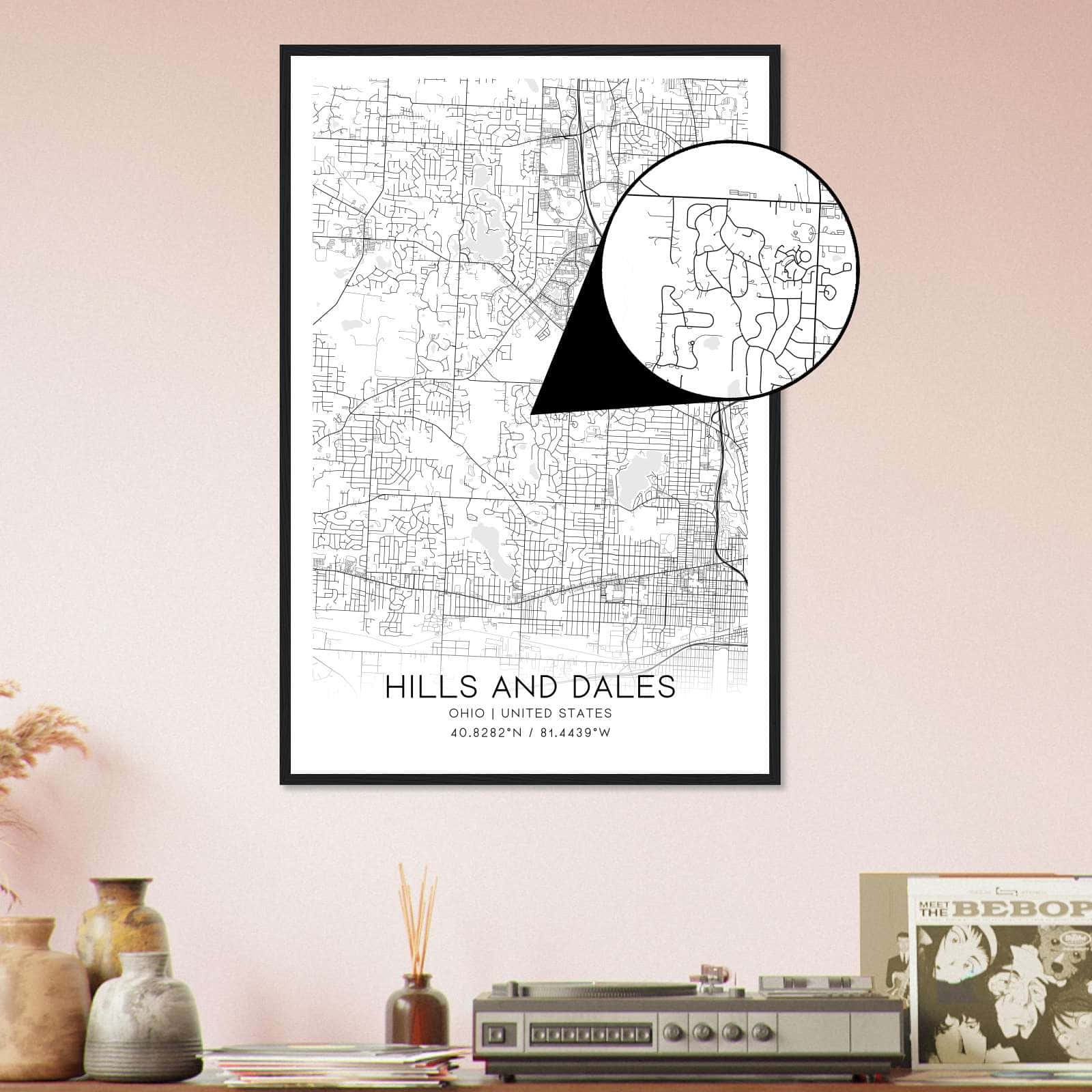 Deerfield Kansas Map Poster, Modern Home Decor Wall Art Print (Copy)