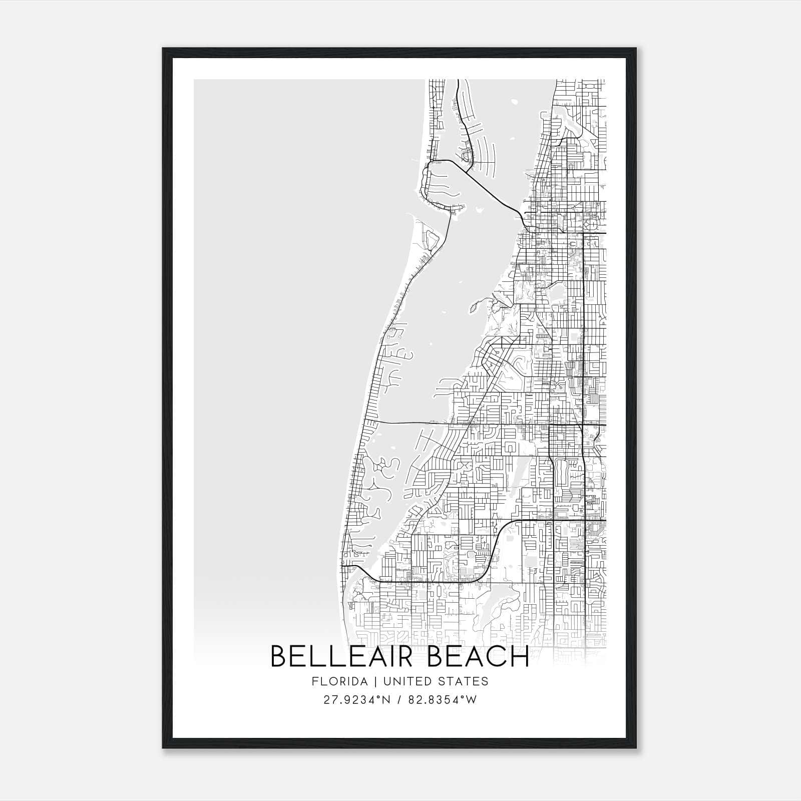 Belleair Beach Florida Map Poster, Modern Home Decor Wall Art Print Belleair Beach Florida Map Poster, Modern Home Decor Wall Art Print