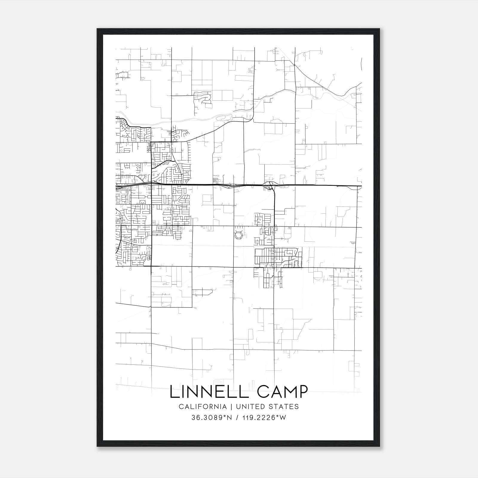 Linnell Camp California Map Poster, Modern Home Decor Wall Art Print Linnell Camp California Map Poster, Modern Home Decor Wall Art Print