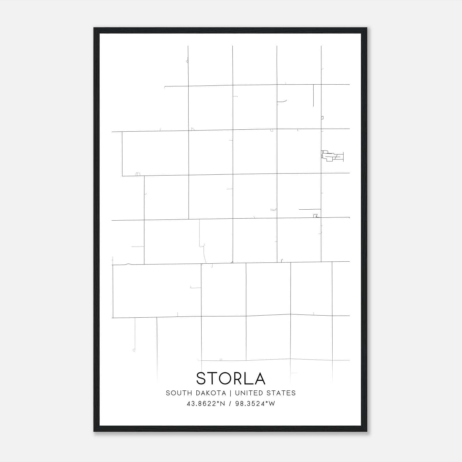 Storla South Dakota Map Poster, Modern Home Decor Wall Art Print Storla South Dakota Map Poster, Modern Home Decor Wall Art Print