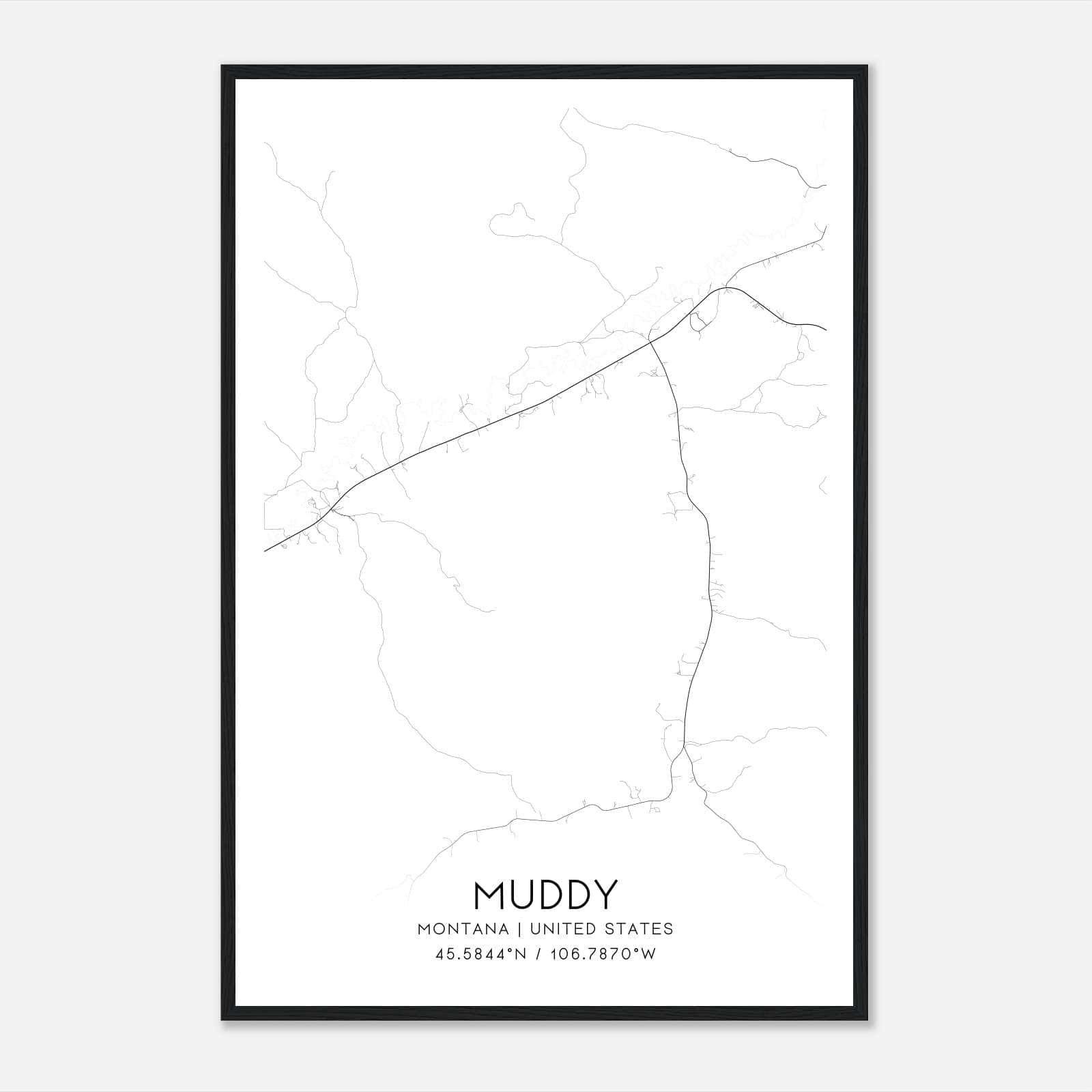 Muddy Montana Map Poster, Modern Home Decor Wall Art Print Muddy Montana Map Poster, Modern Home Decor Wall Art Print