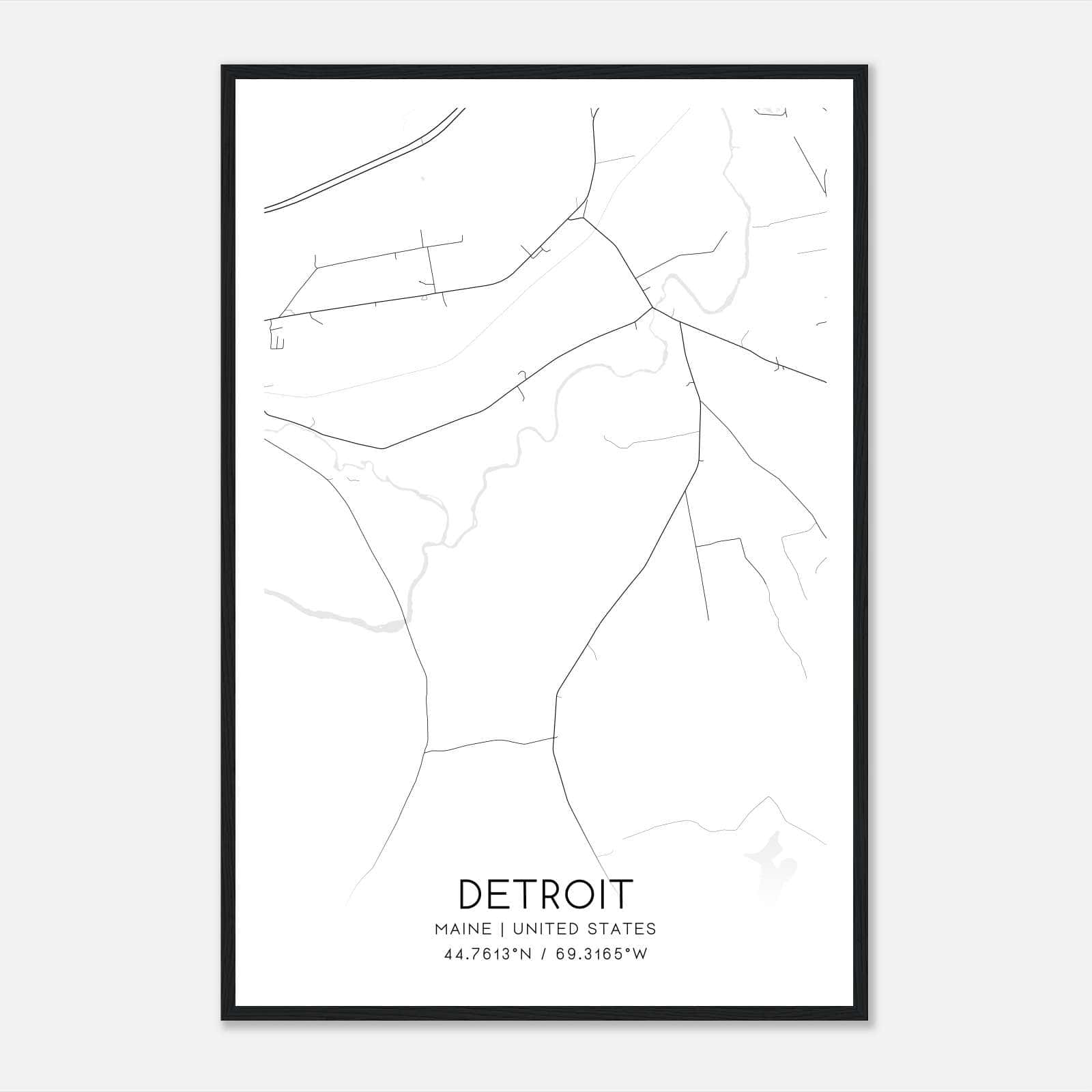 Detroit Maine Map Poster, Modern Home Decor Wall Art Print Detroit Maine Map Poster, Modern Home Decor Wall Art Print