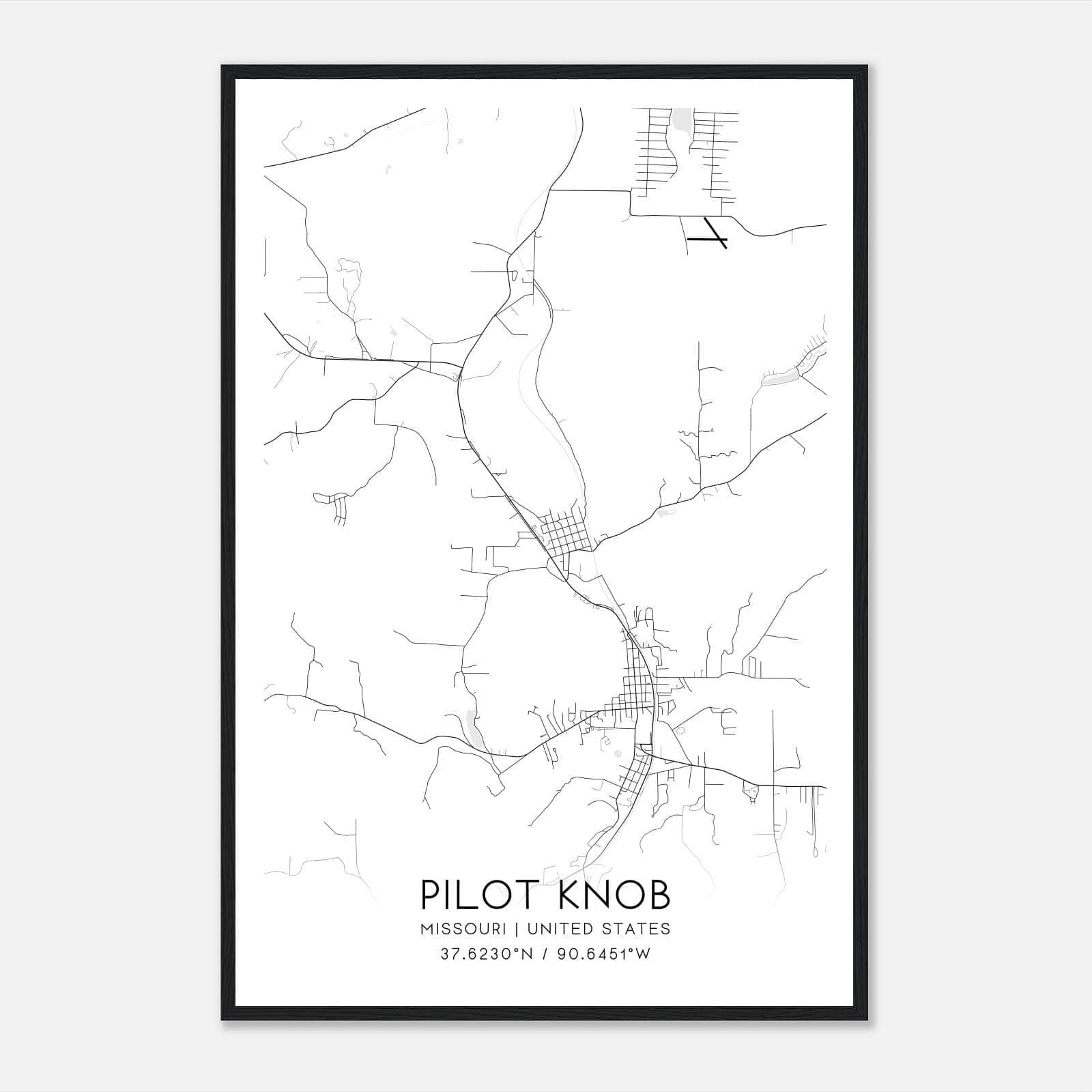 Pilot Knob Missouri Map Poster, Modern Home Decor Wall Art Print Pilot Knob Missouri Map Poster, Modern Home Decor Wall Art Print