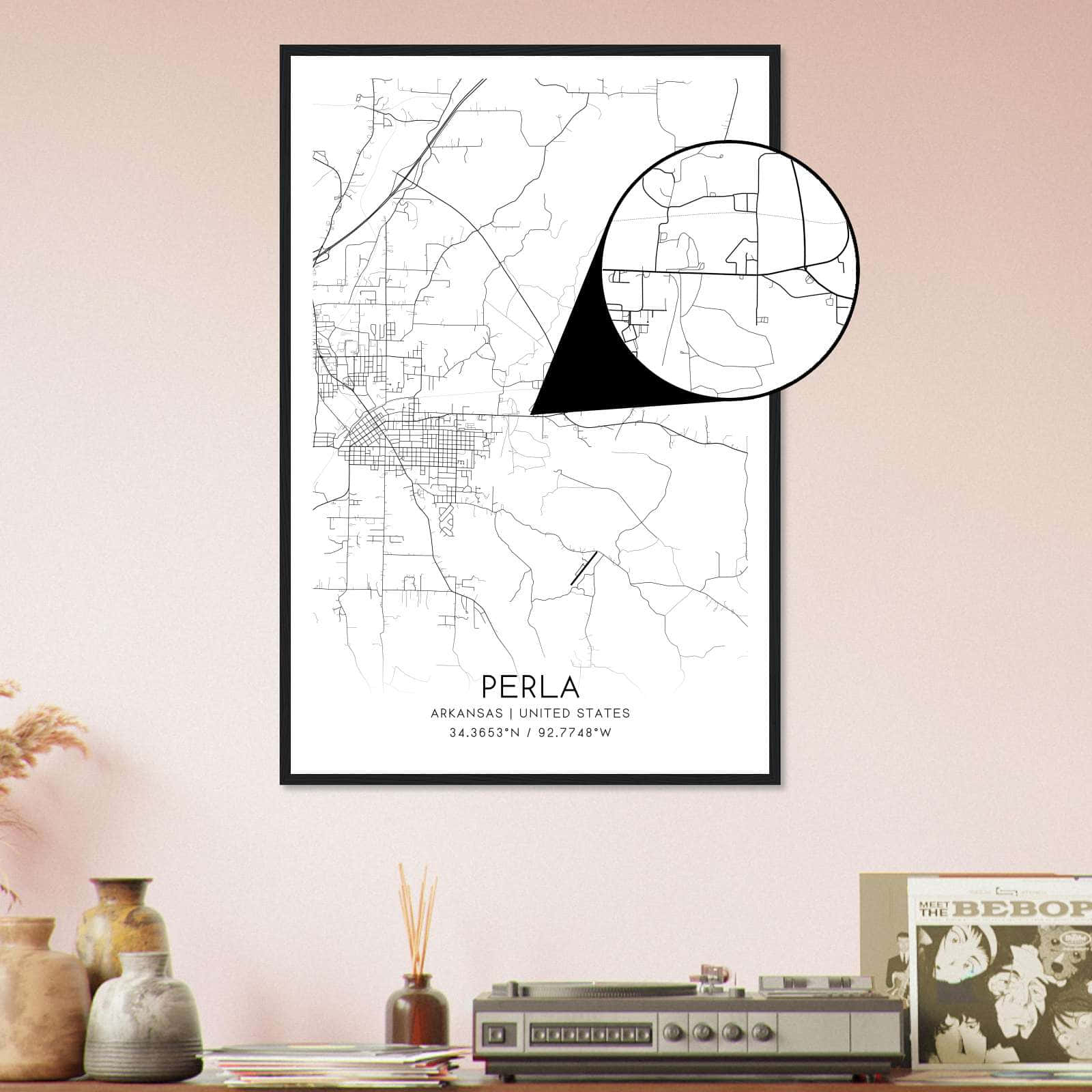 Deerfield Kansas Map Poster, Modern Home Decor Wall Art Print (Copy)