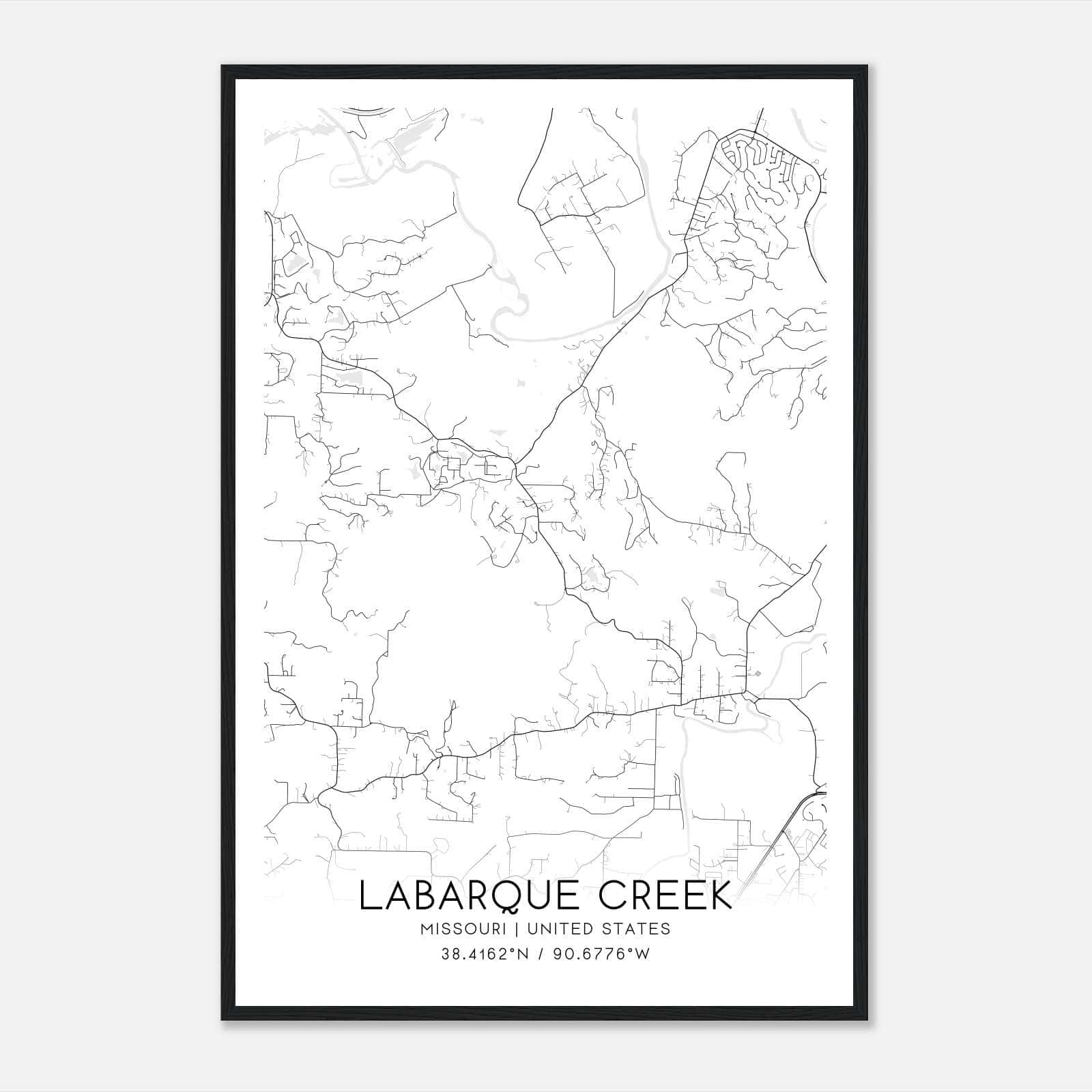 Labarque Creek Missouri Map Poster, Modern Home Decor Wall Art Print Labarque Creek Missouri Map Poster, Modern Home Decor Wall Art Print
