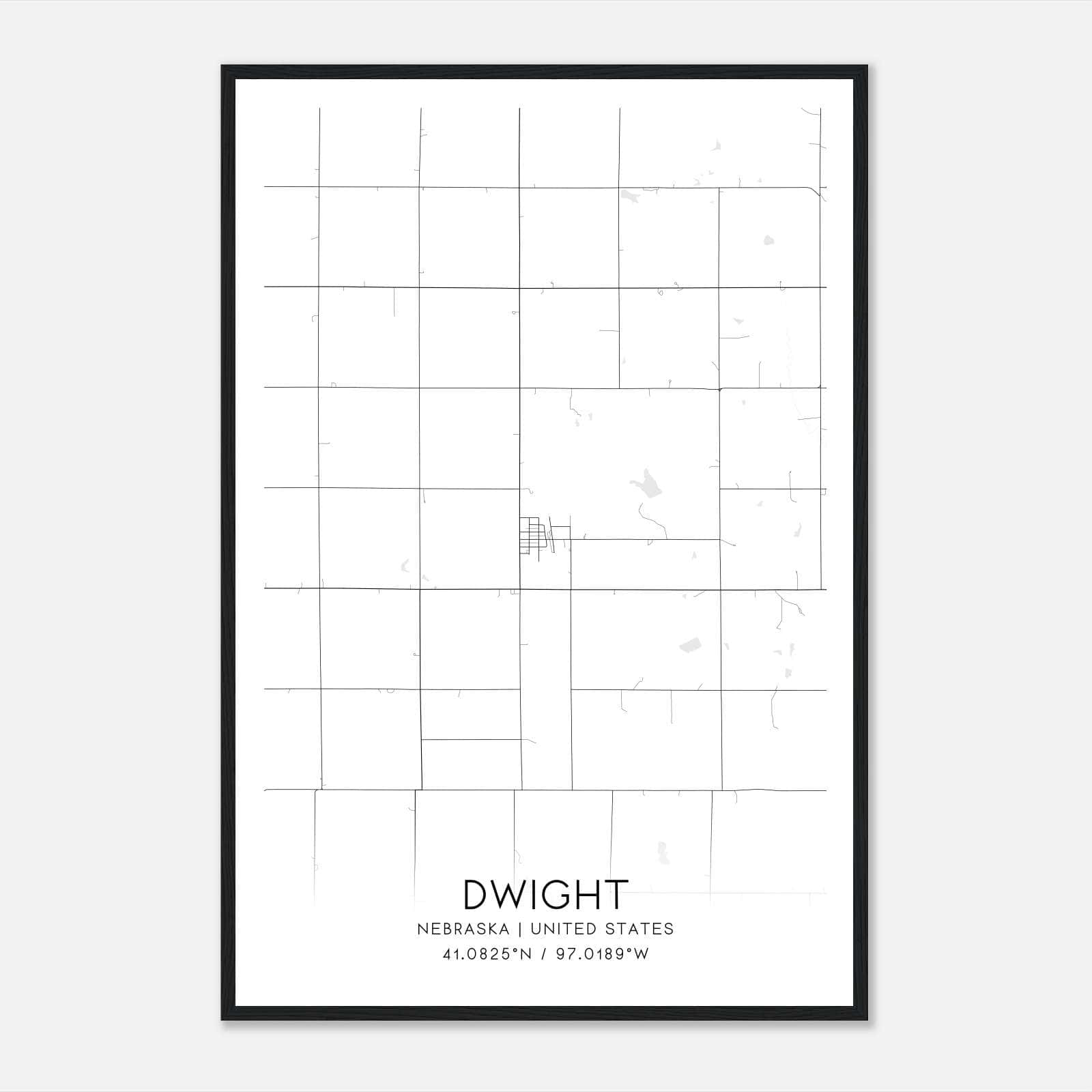 Dwight Nebraska Map Poster, Modern Home Decor Wall Art Print Dwight Nebraska Map Poster, Modern Home Decor Wall Art Print