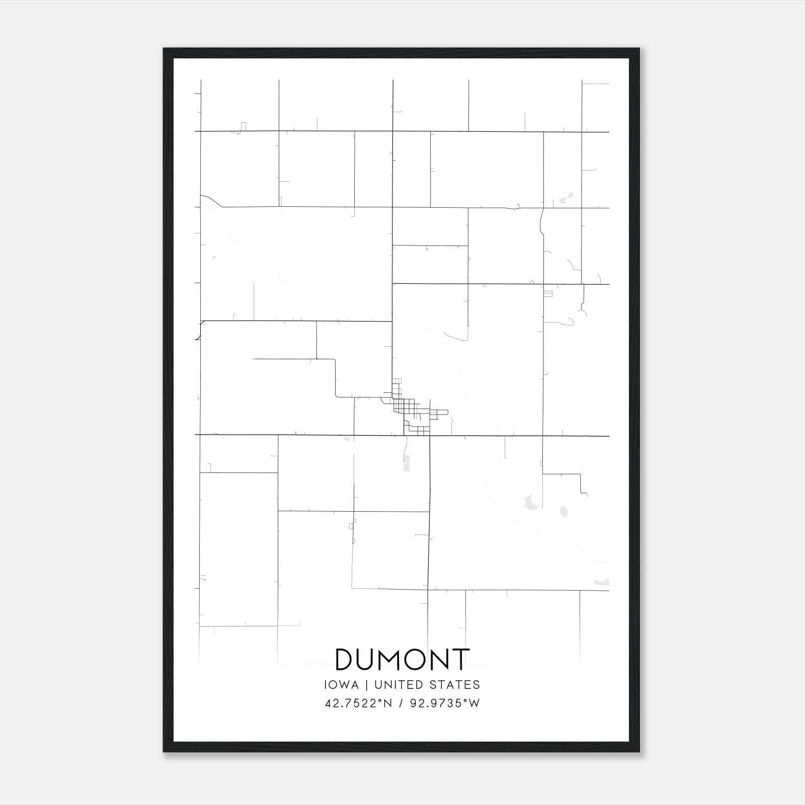Dumont Iowa Map Poster, Modern Home Decor Wall Art Print Dumont Iowa Map Poster, Modern Home Decor Wall Art Print