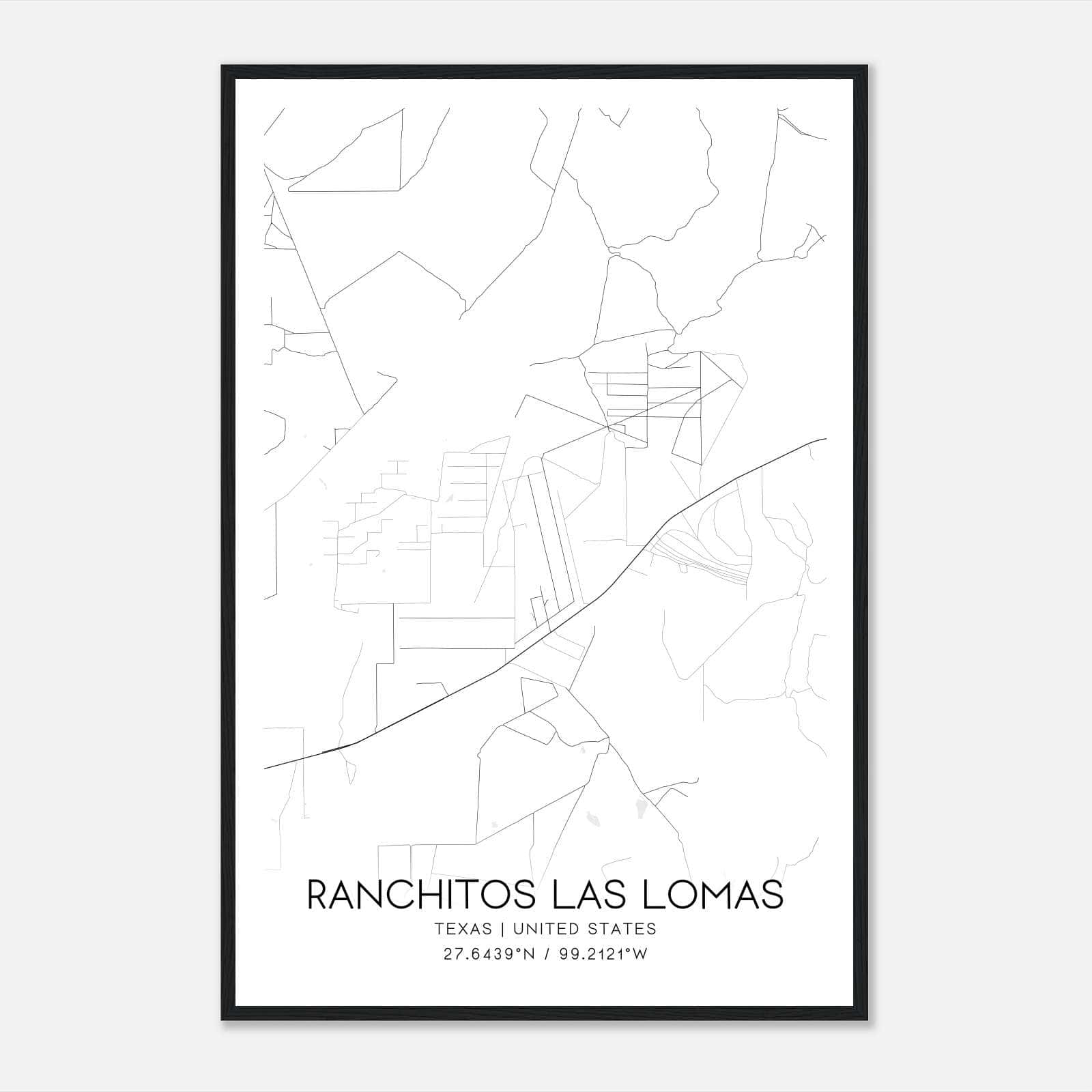 Ranchitos Las Lomas Texas Map Poster, Modern Home Decor Wall Art Print Ranchitos Las Lomas Texas Map Poster, Modern Home Decor Wall Art Print