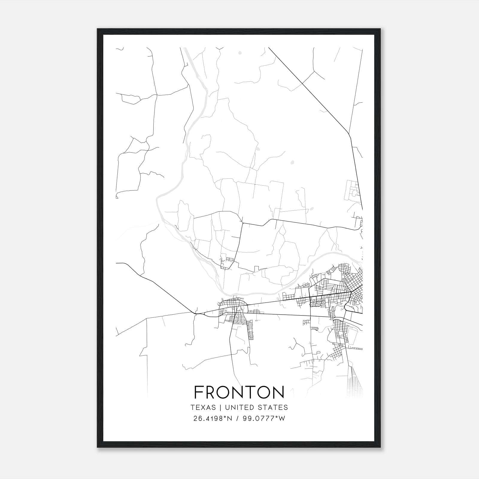 Fronton Texas Map Poster, Modern Home Decor Wall Art Print Fronton Texas Map Poster, Modern Home Decor Wall Art Print