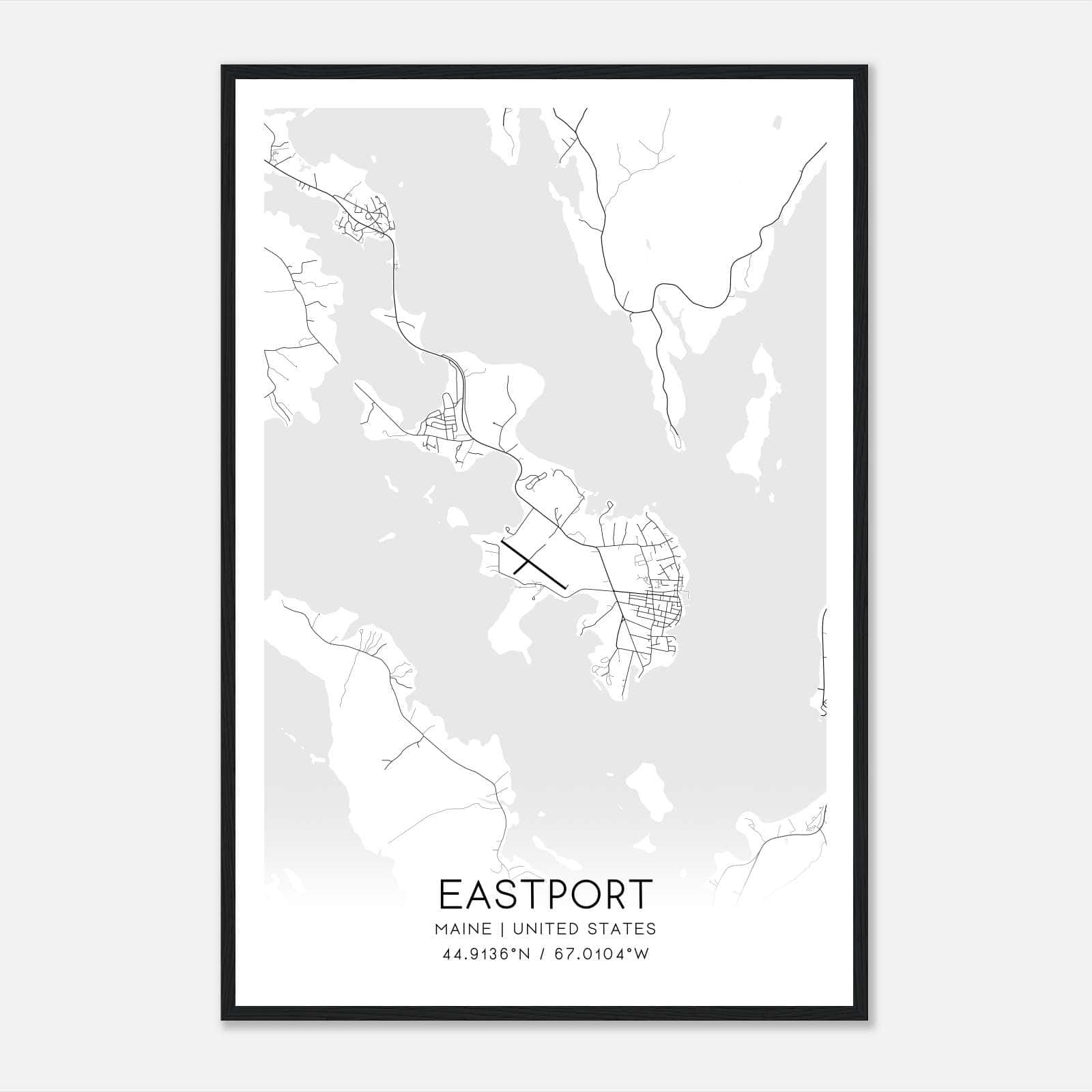 Eastport Maine Map Poster, Modern Home Decor Wall Art Print Eastport Maine Map Poster, Modern Home Decor Wall Art Print
