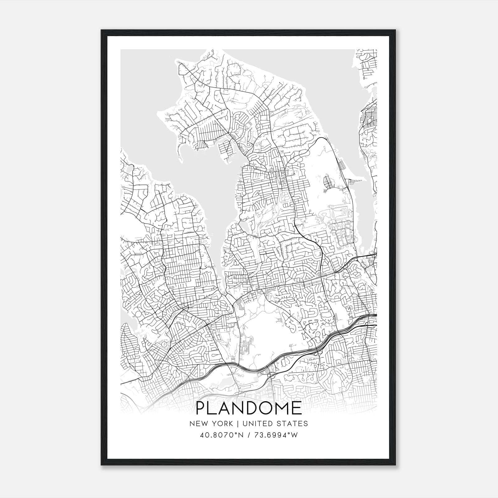 Plandome New York Map Poster, Modern Home Decor Wall Art Print Plandome New York Map Poster, Modern Home Decor Wall Art Print