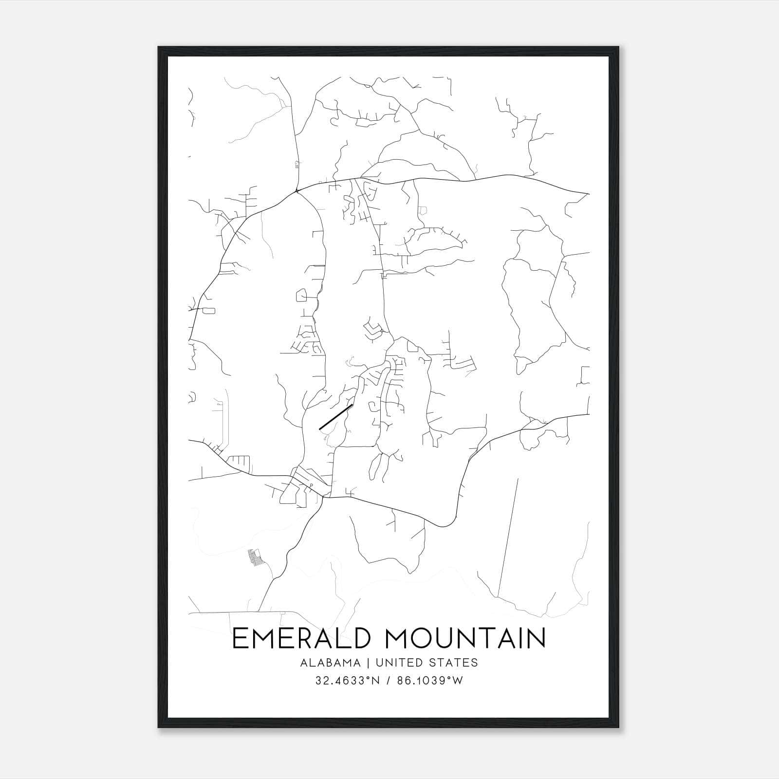 Emerald Mountain Alabama Map Poster, Modern Home Decor Wall Art Print Emerald Mountain Alabama Map Poster, Modern Home Decor Wall Art Print