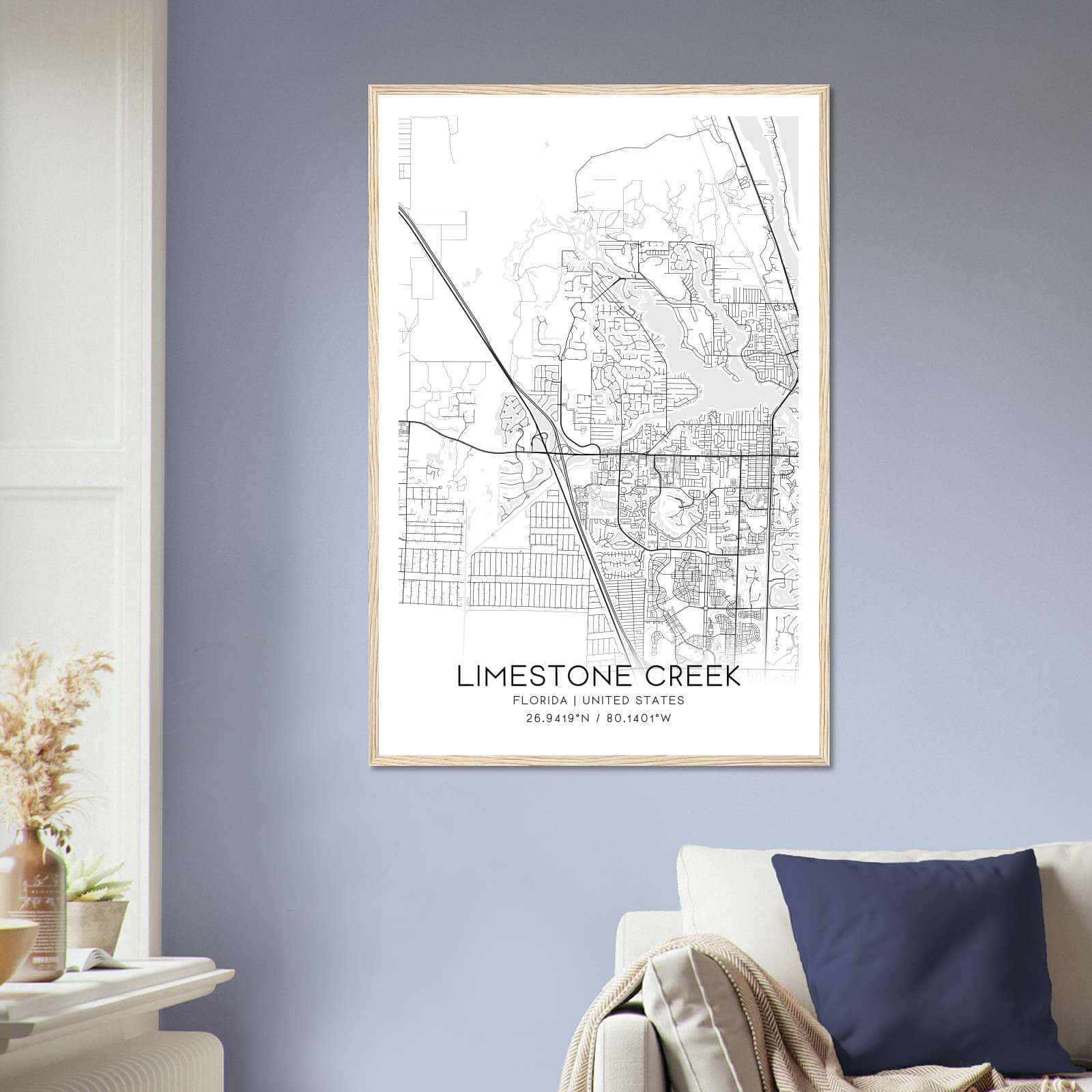 Deerfield Kansas Map Poster, Modern Home Decor Wall Art Print (Copy)