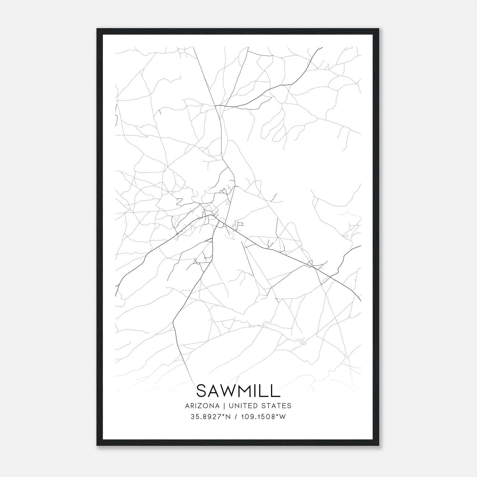 Sawmill Arizona Map Poster, Modern Home Decor Wall Art Print Sawmill Arizona Map Poster, Modern Home Decor Wall Art Print