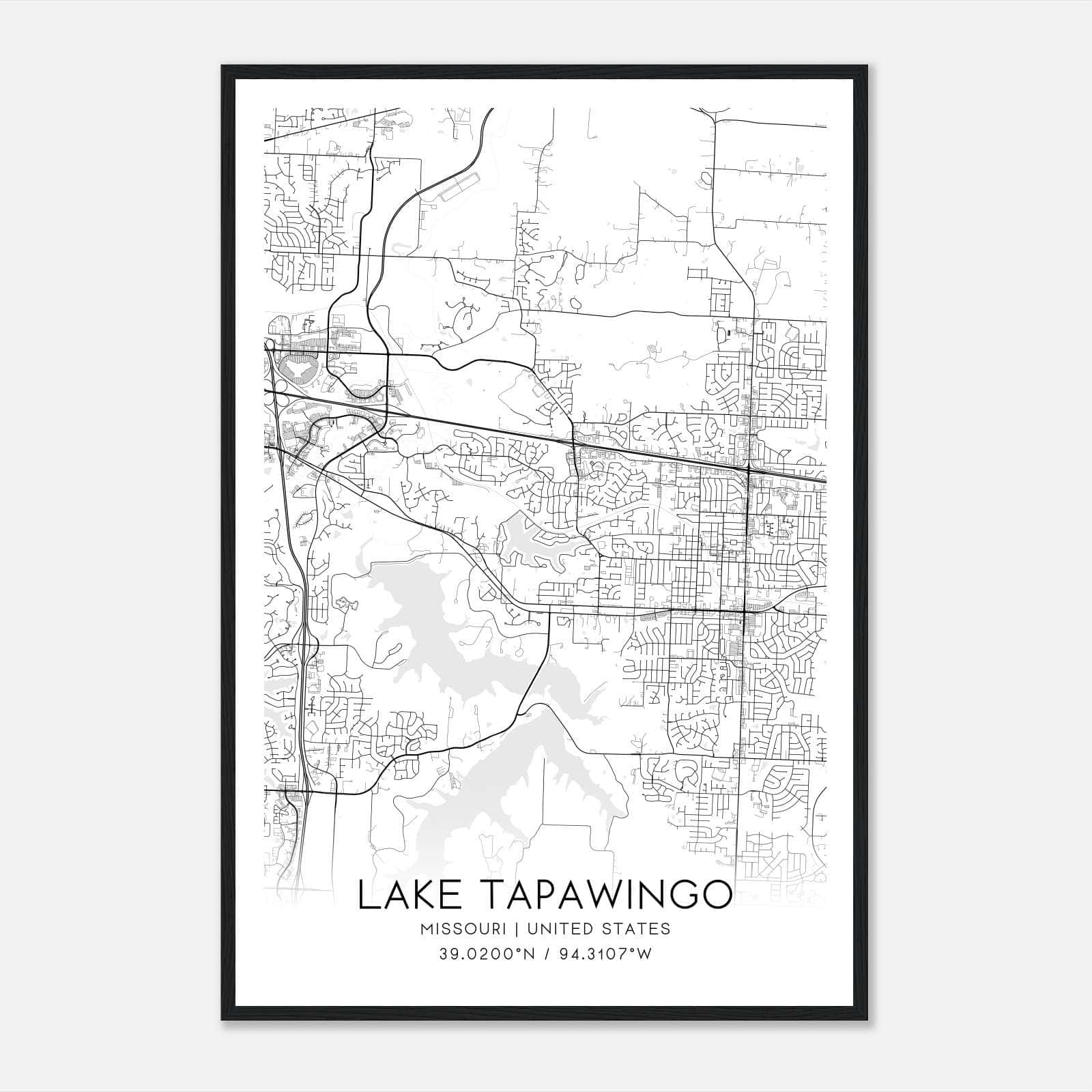 Lake Tapawingo Missouri Map Poster, Modern Home Decor Wall Art Print Lake Tapawingo Missouri Map Poster, Modern Home Decor Wall Art Print