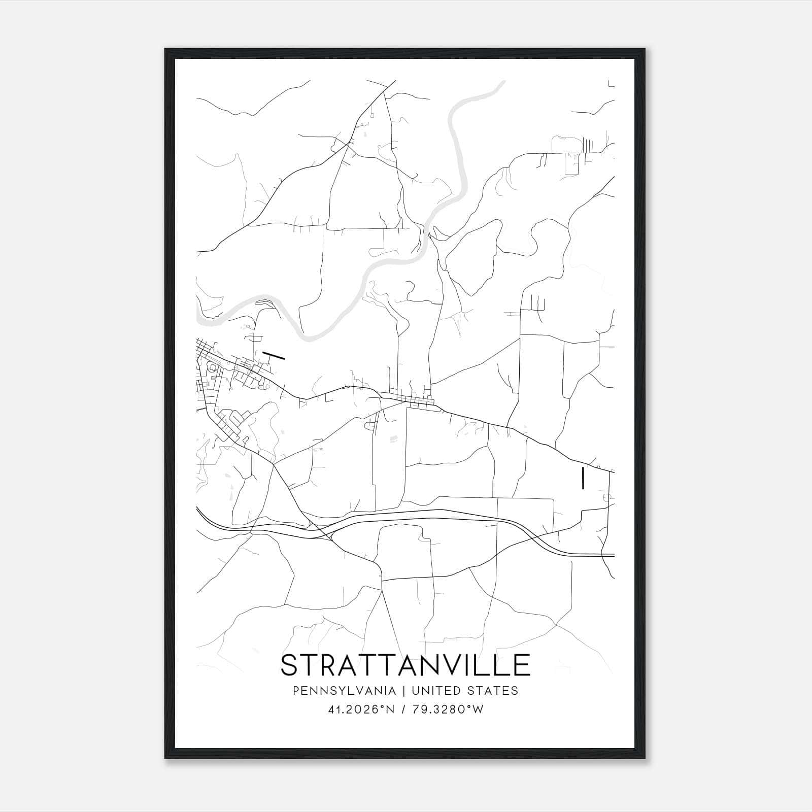 Strattanville Pennsylvania Map Poster, Modern Home Decor Wall Art Print Strattanville Pennsylvania Map Poster, Modern Home Decor Wall Art Print