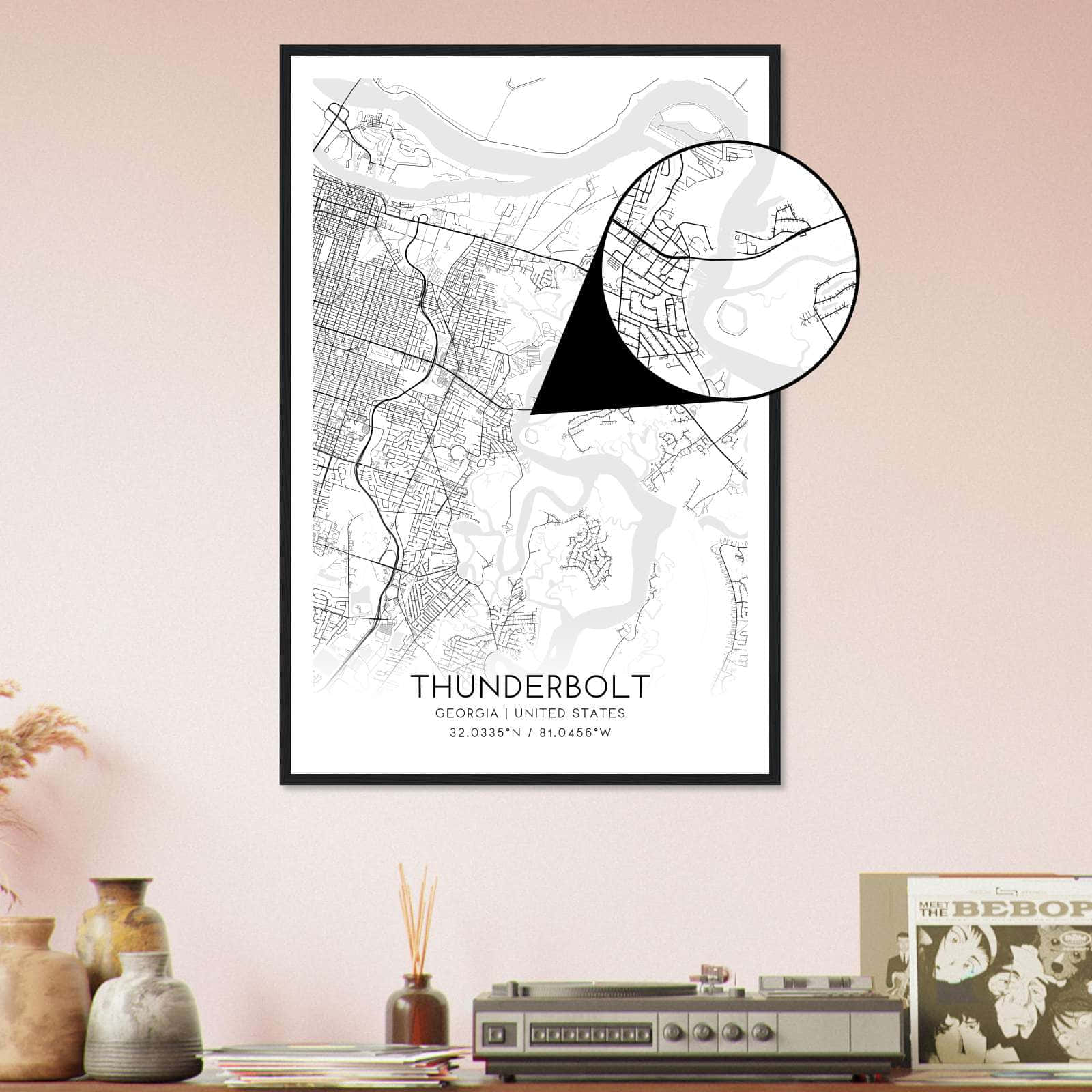 Deerfield Kansas Map Poster, Modern Home Decor Wall Art Print (Copy)