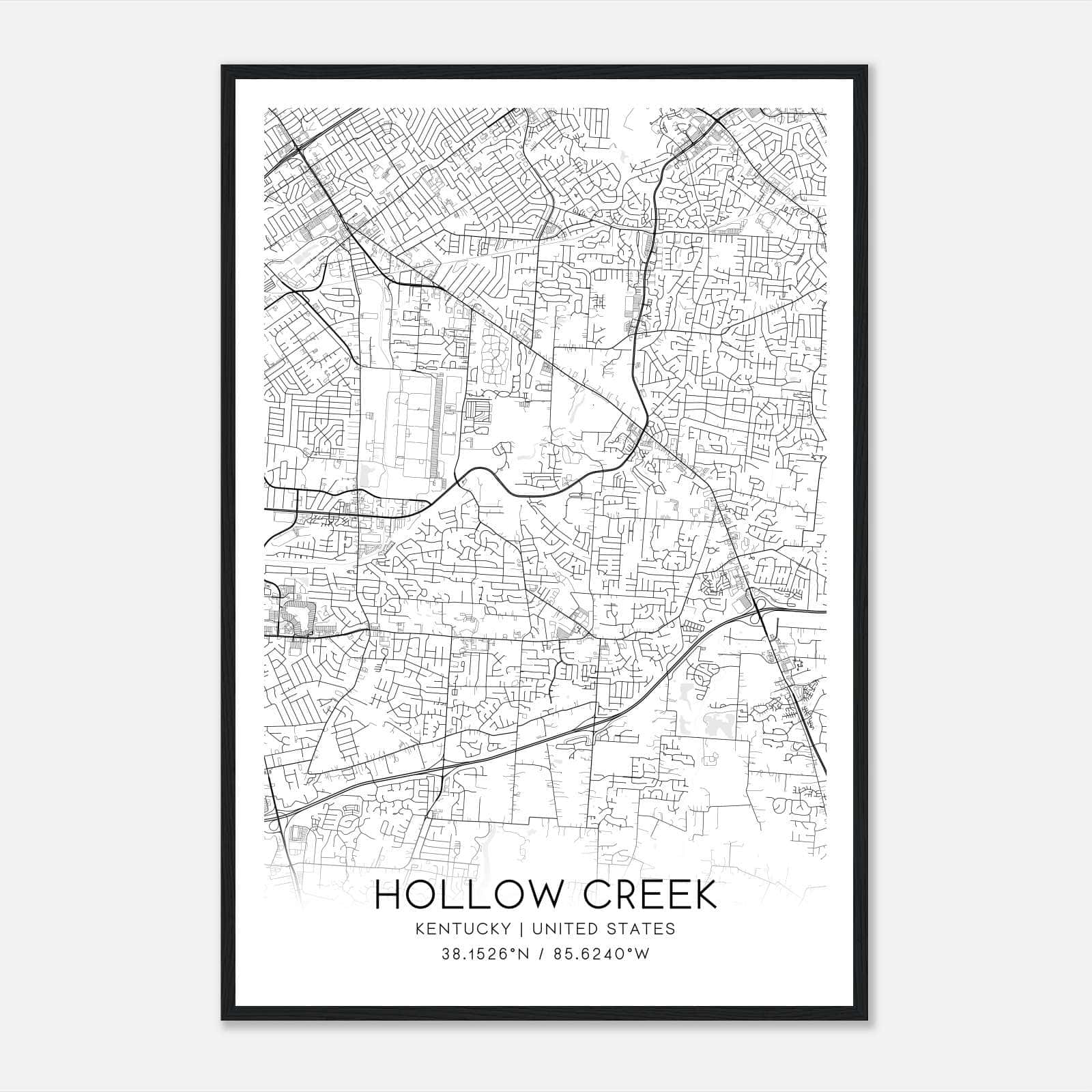 Hollow Creek Kentucky Map Poster, Modern Home Decor Wall Art Print Hollow Creek Kentucky Map Poster, Modern Home Decor Wall Art Print