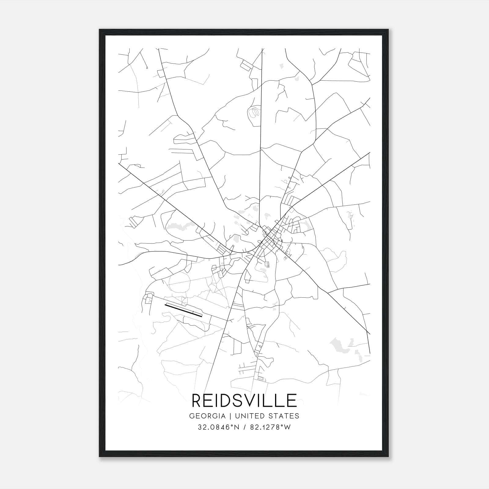 Reidsville Georgia Map Poster, Modern Home Decor Wall Art Print Reidsville Georgia Map Poster, Modern Home Decor Wall Art Print