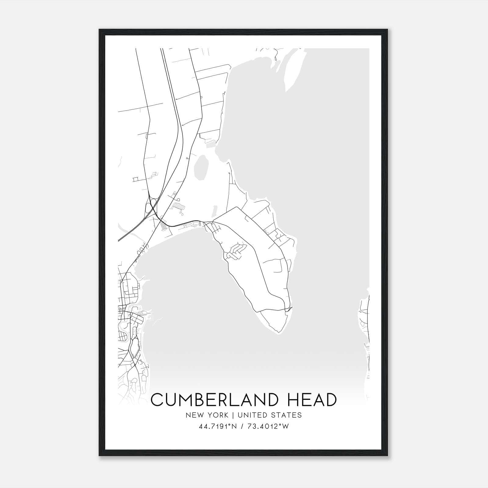 Cumberland Head New York Map Poster, Modern Home Decor Wall Art Print Cumberland Head New York Map Poster, Modern Home Decor Wall Art Print