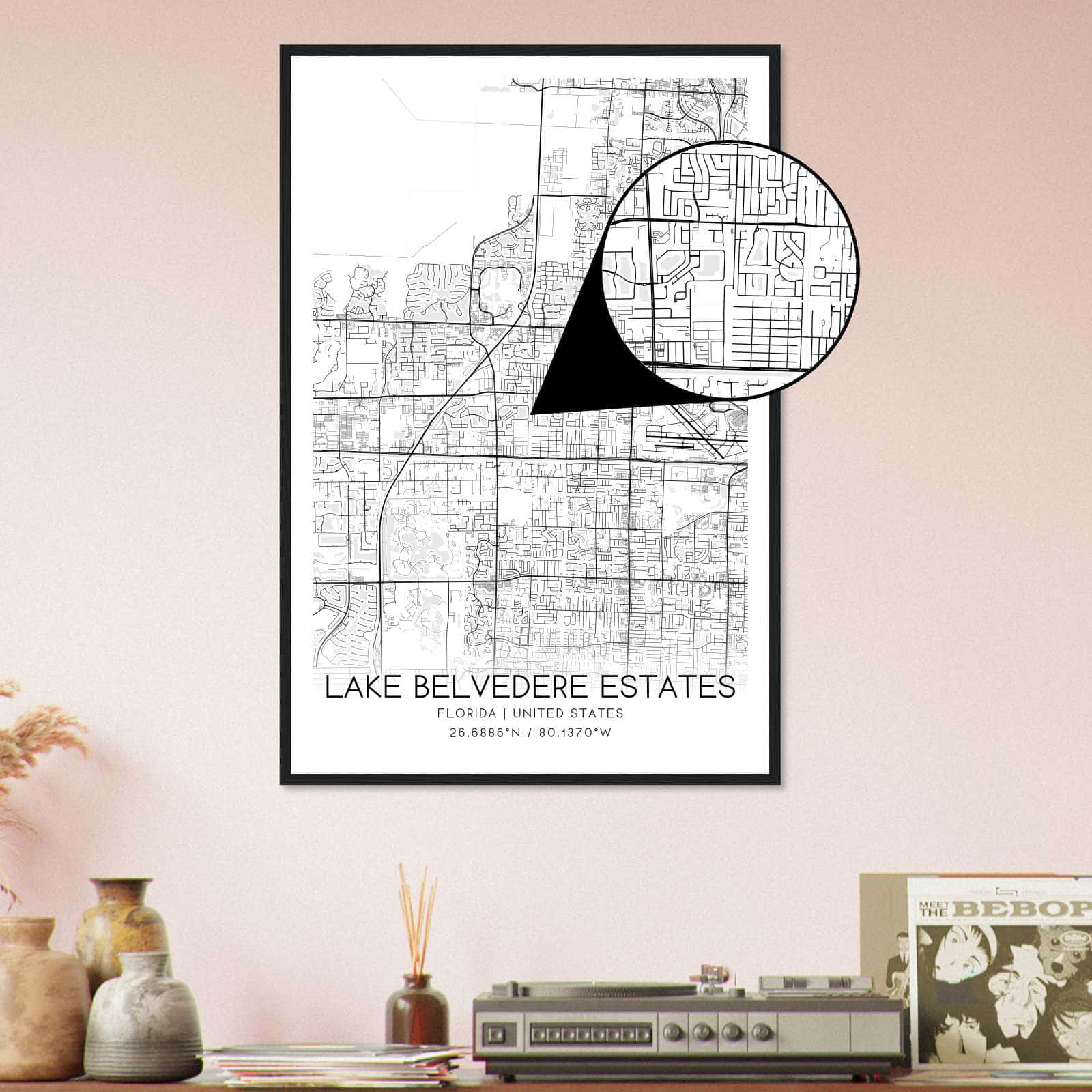 Deerfield Kansas Map Poster, Modern Home Decor Wall Art Print (Copy)