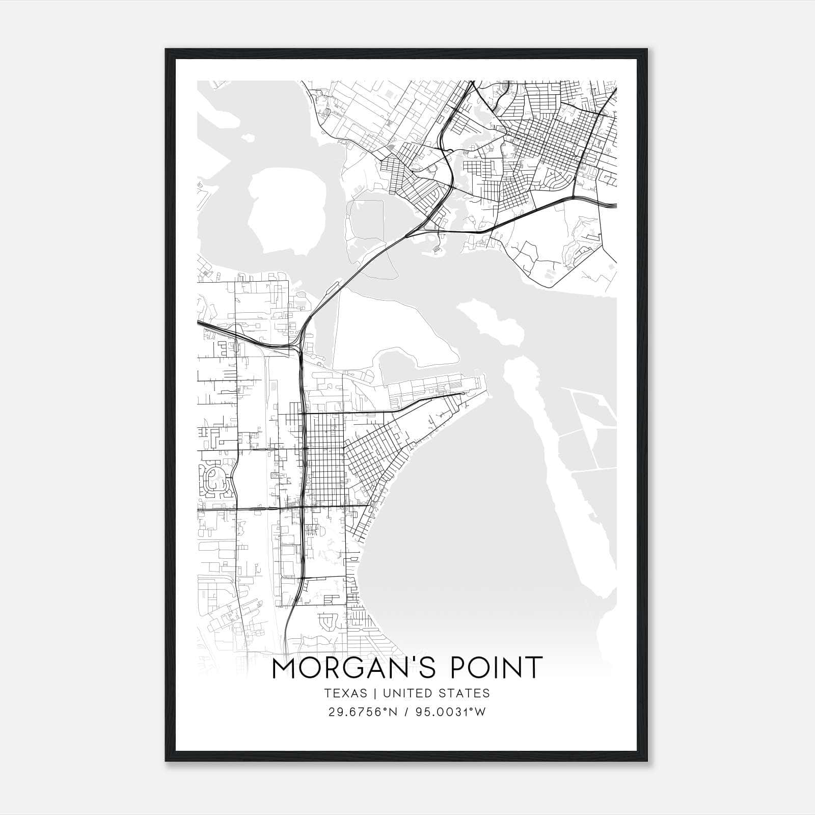 Morgan’s Point Texas Map Poster, Modern Home Decor Wall Art Print Morgan’s Point Texas Map Poster, Modern Home Decor Wall Art Print