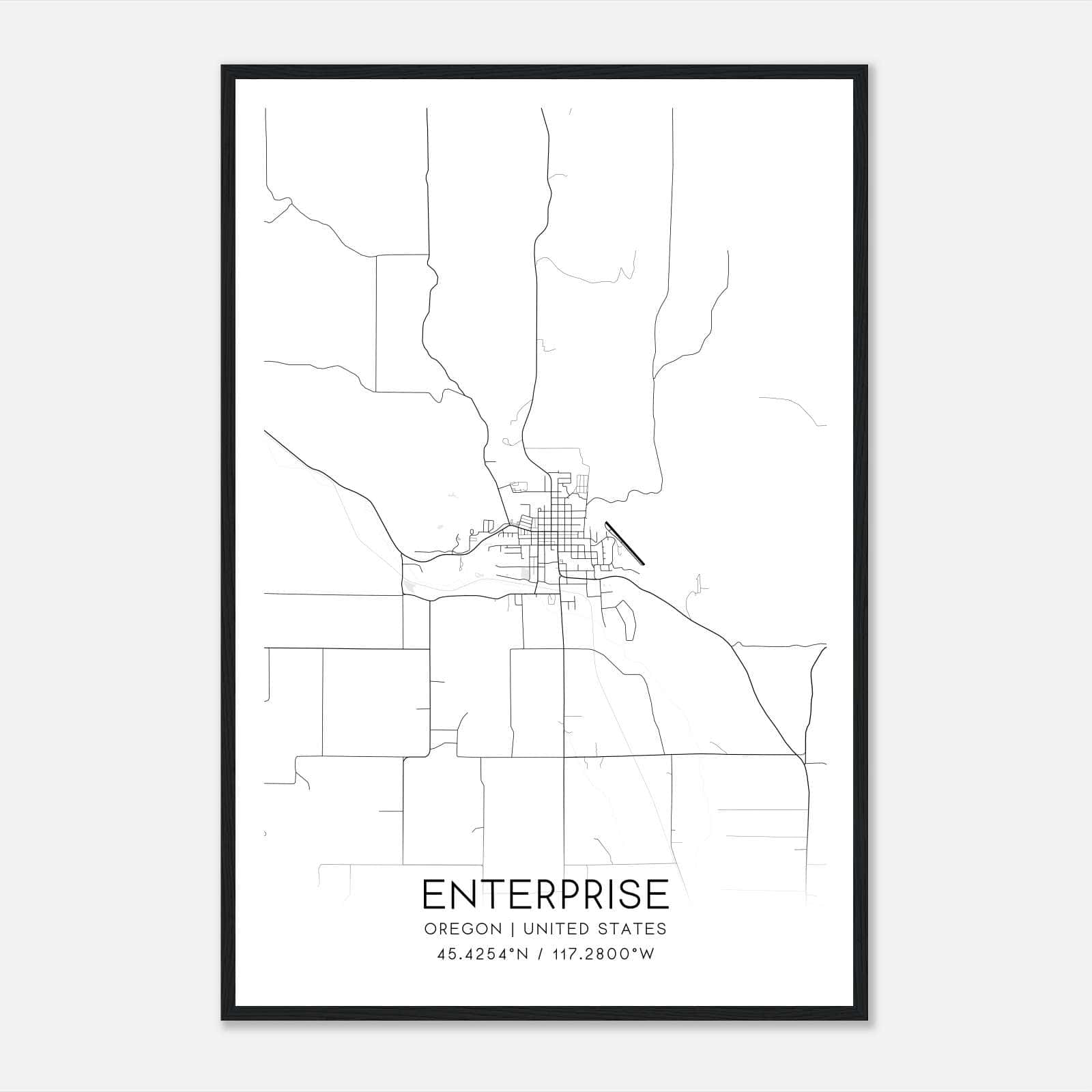 Enterprise Oregon Map Poster, Modern Home Decor Wall Art Print Enterprise Oregon Map Poster, Modern Home Decor Wall Art Print