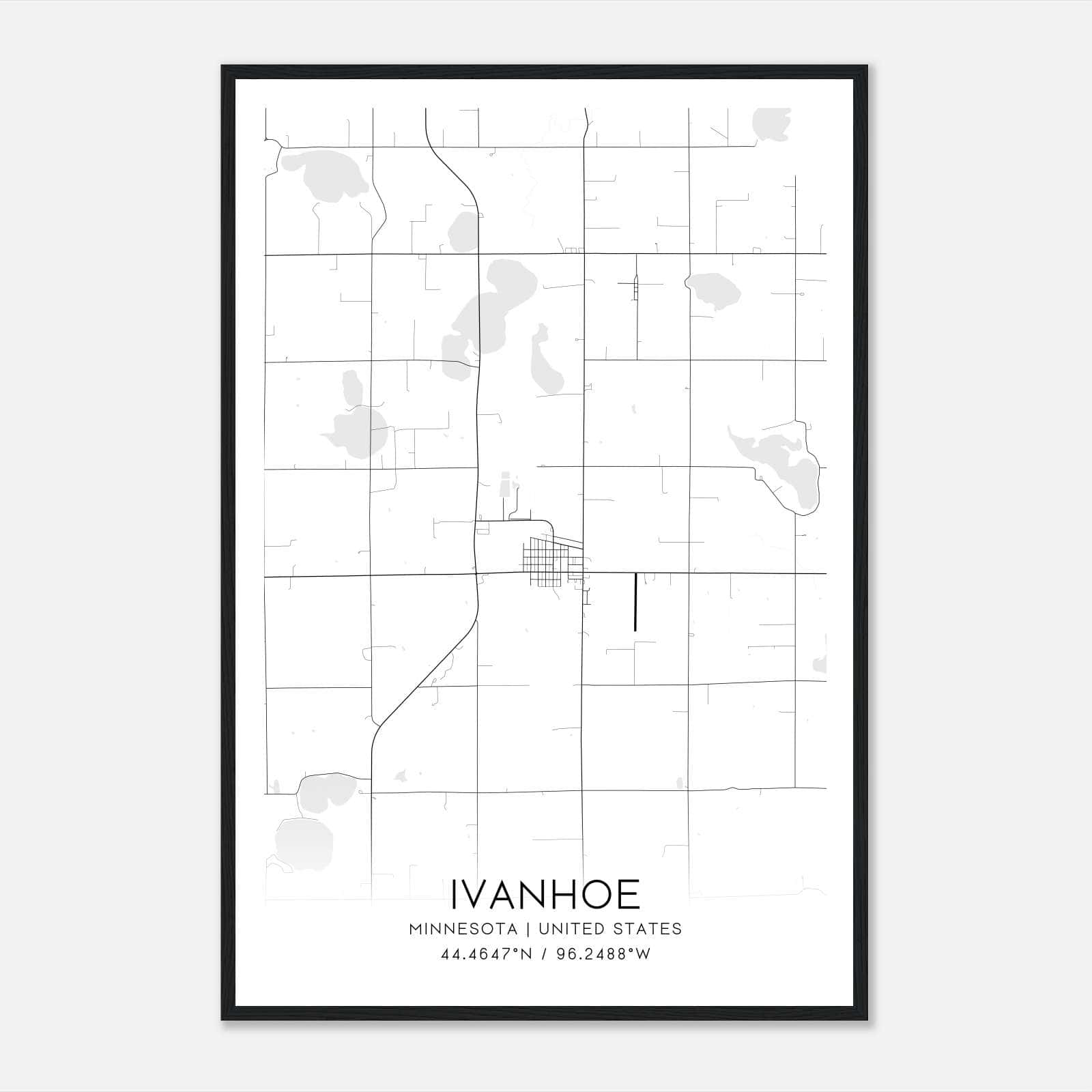 Ivanhoe Minnesota Map Poster, Modern Home Decor Wall Art Print Ivanhoe Minnesota Map Poster, Modern Home Decor Wall Art Print