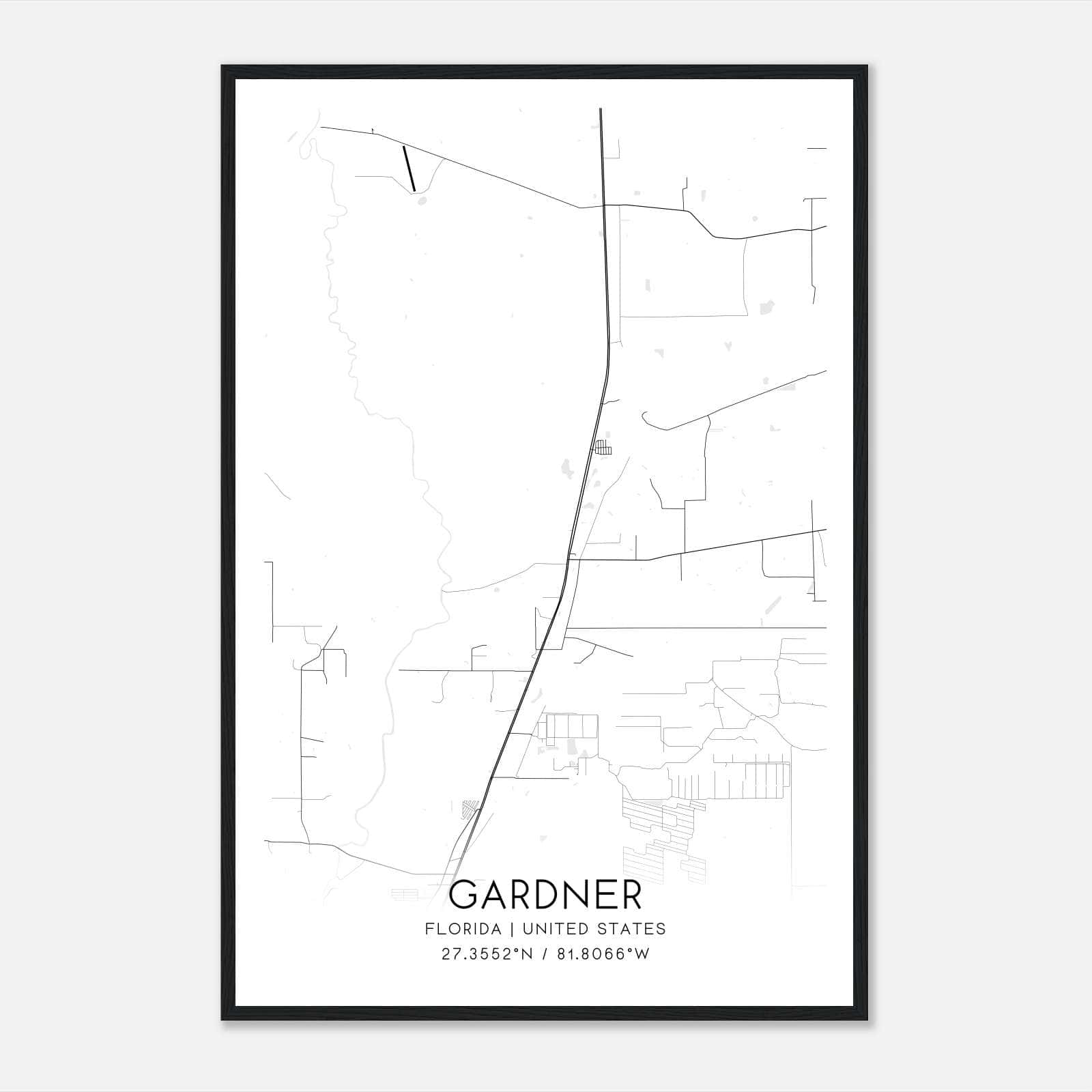 Gardner Florida Map Poster, Modern Home Decor Wall Art Print Gardner Florida Map Poster, Modern Home Decor Wall Art Print