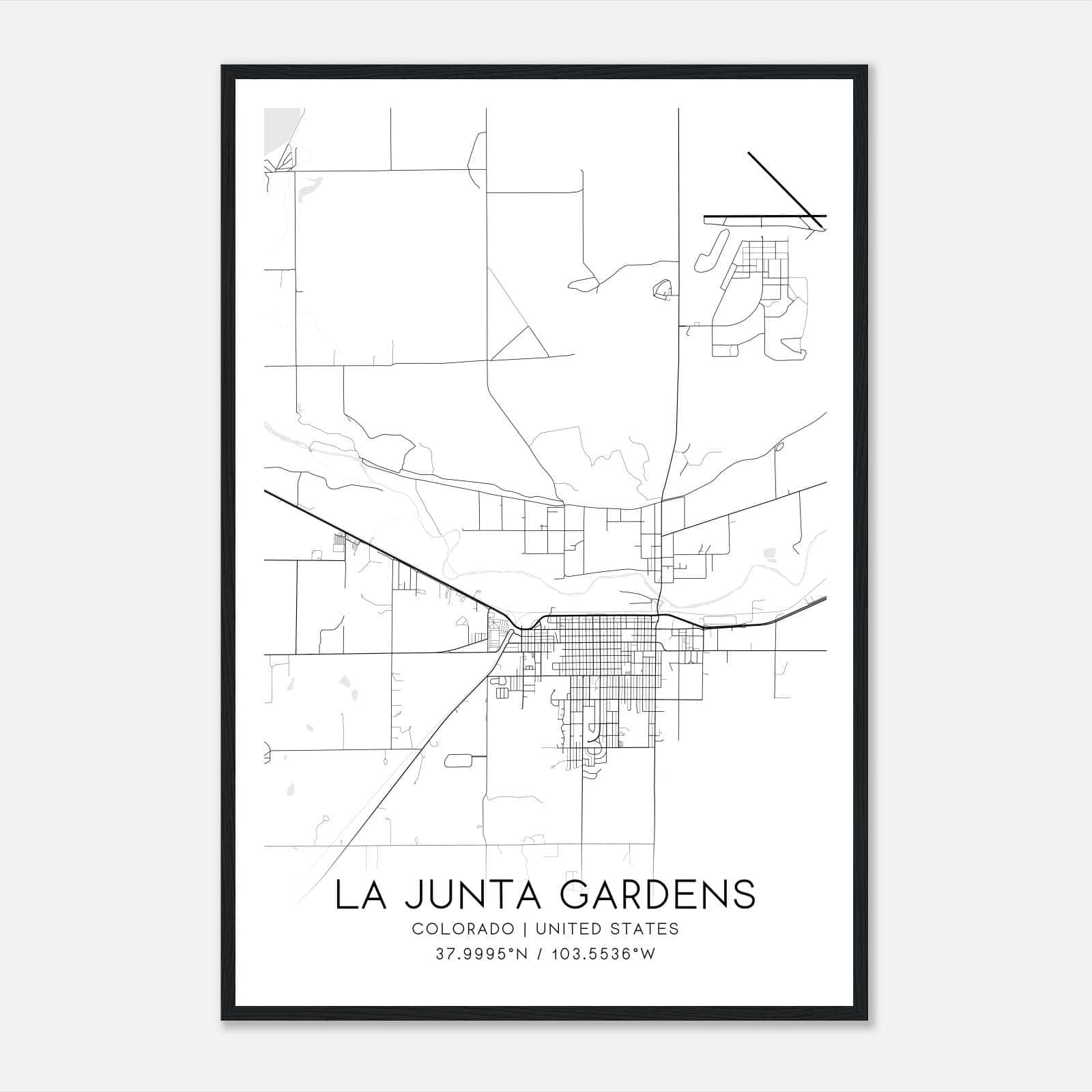 La Junta Gardens Colorado Map Poster, Modern Home Decor Wall Art Print La Junta Gardens Colorado Map Poster, Modern Home Decor Wall Art Print