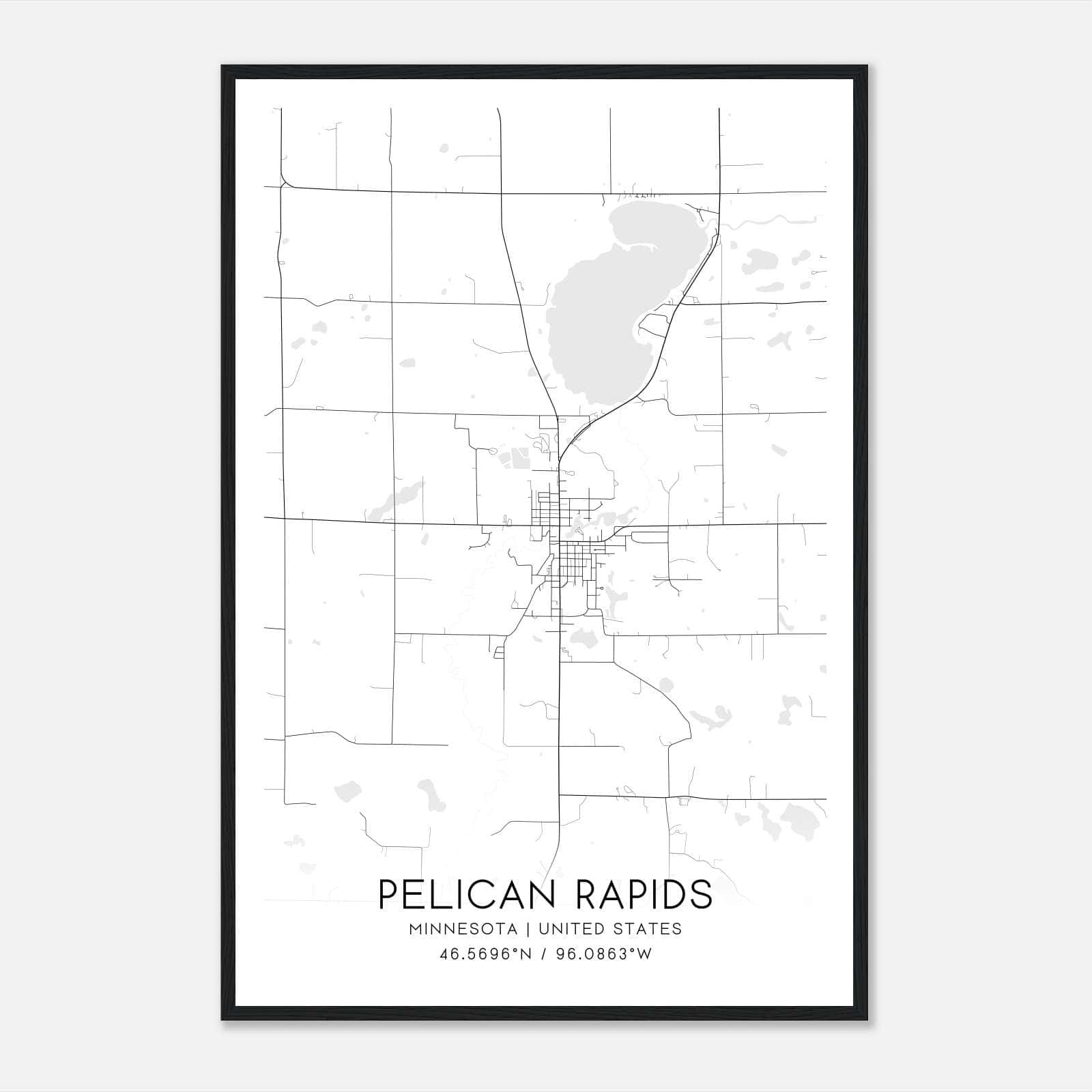 Pelican Rapids Minnesota Map Poster, Modern Home Decor Wall Art Print Pelican Rapids Minnesota Map Poster, Modern Home Decor Wall Art Print