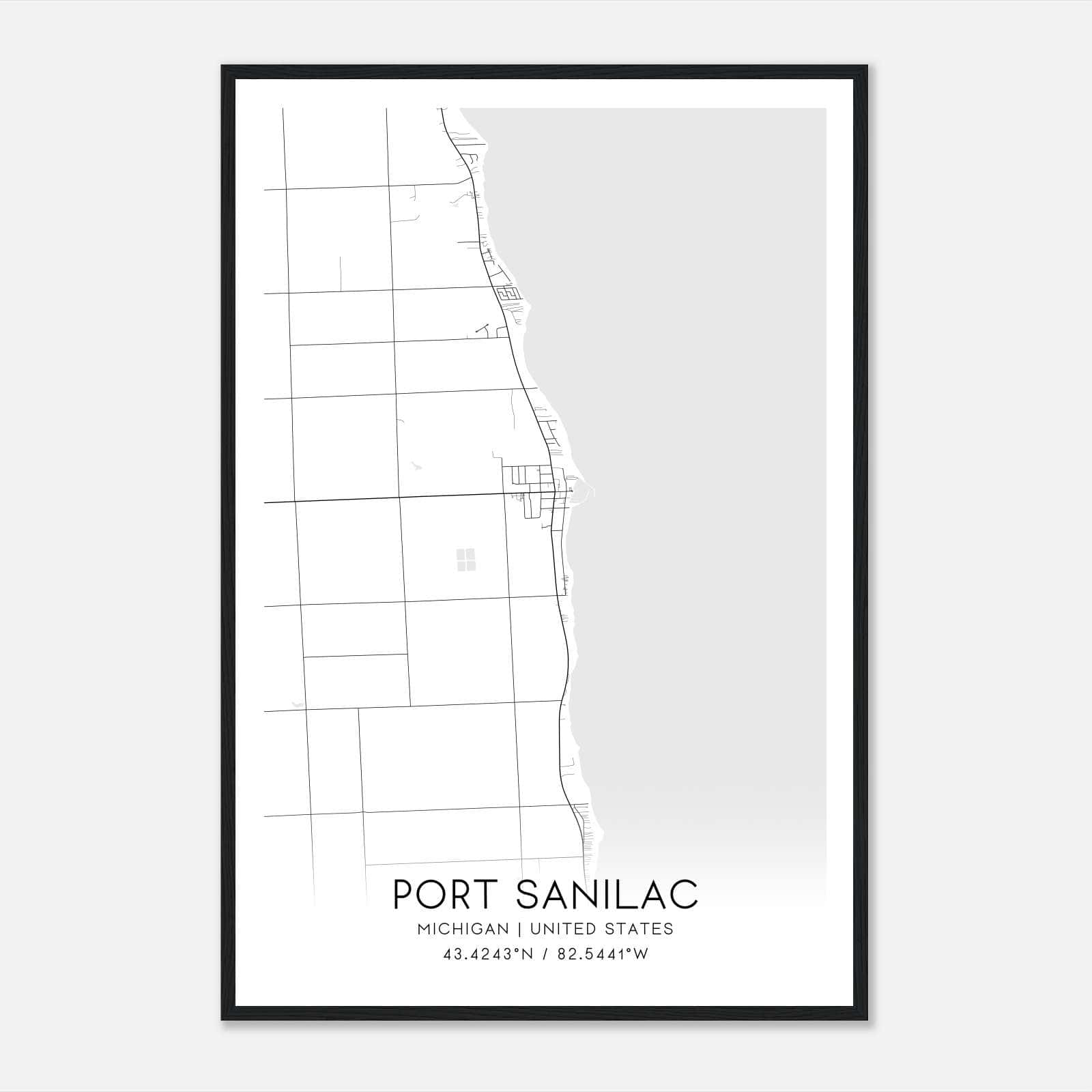 Port Sanilac Michigan Map Poster, Modern Home Decor Wall Art Print Port Sanilac Michigan Map Poster, Modern Home Decor Wall Art Print