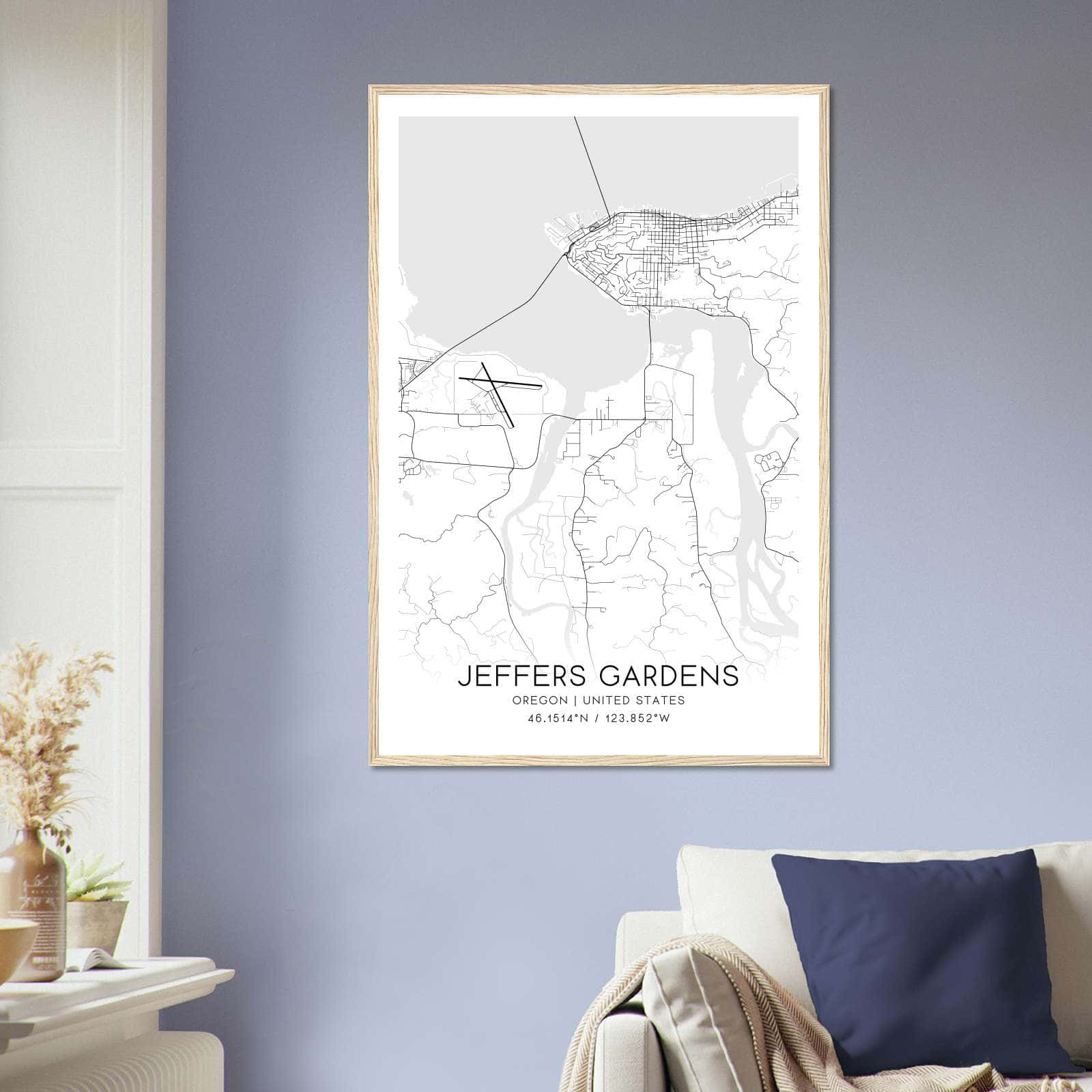 Deerfield Kansas Map Poster, Modern Home Decor Wall Art Print (Copy)