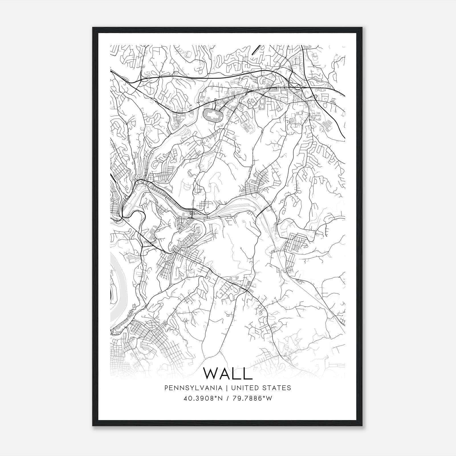 Wall Pennsylvania Map Poster, Modern Home Decor Wall Art Print Wall Pennsylvania Map Poster, Modern Home Decor Wall Art Print
