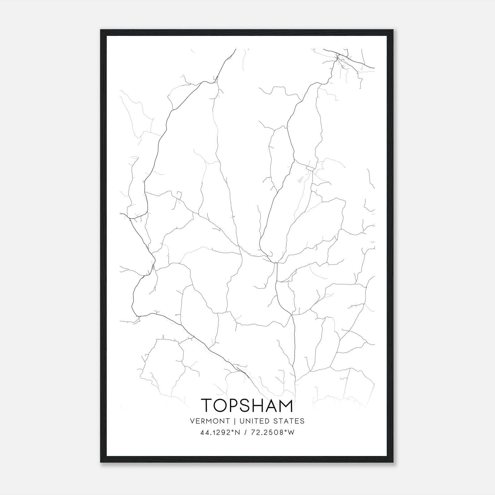 Topsham Vermont Map Poster, Modern Home Decor Wall Art Print Topsham Vermont Map Poster, Modern Home Decor Wall Art Print