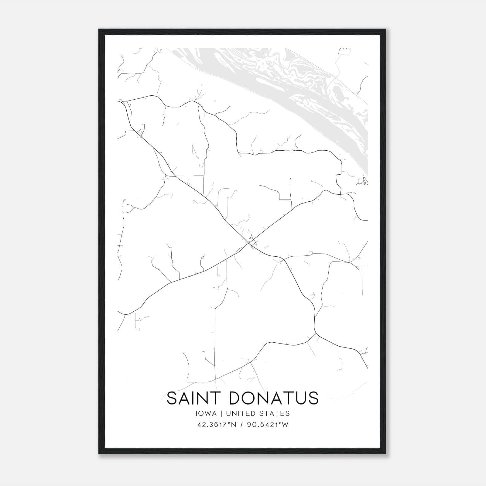 Saint Donatus Iowa Map Poster, Modern Home Decor Wall Art Print Saint Donatus Iowa Map Poster, Modern Home Decor Wall Art Print