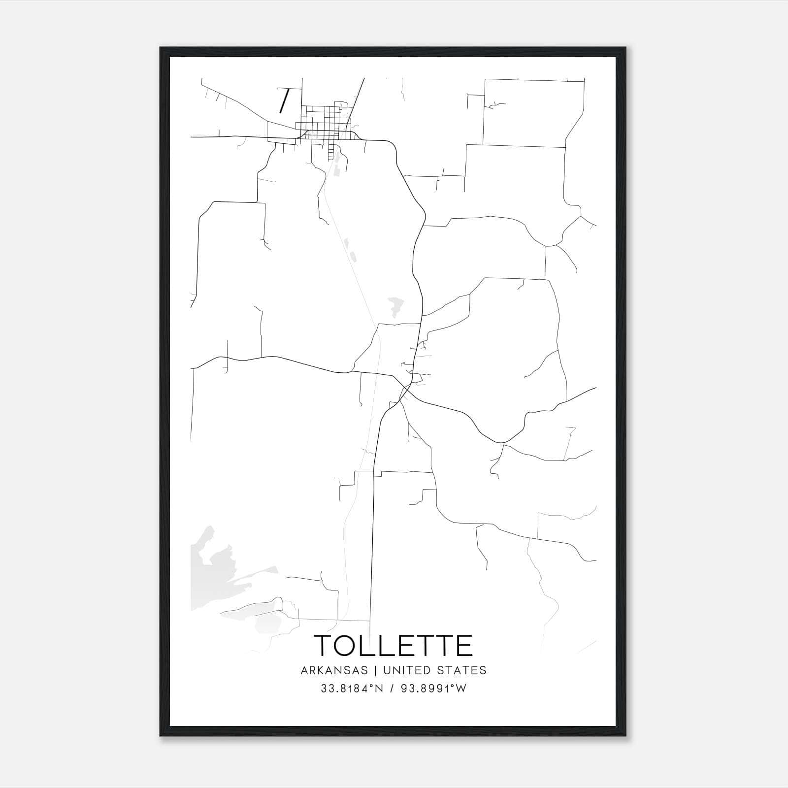 Tollette Arkansas Map Poster, Modern Home Decor Wall Art Print Tollette Arkansas Map Poster, Modern Home Decor Wall Art Print