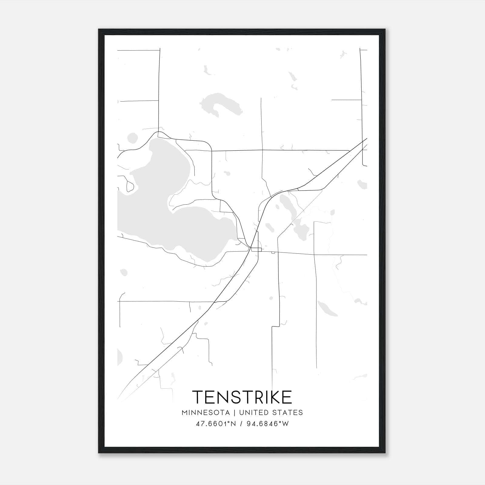 Tenstrike Minnesota Map Poster, Modern Home Decor Wall Art Print Tenstrike Minnesota Map Poster, Modern Home Decor Wall Art Print