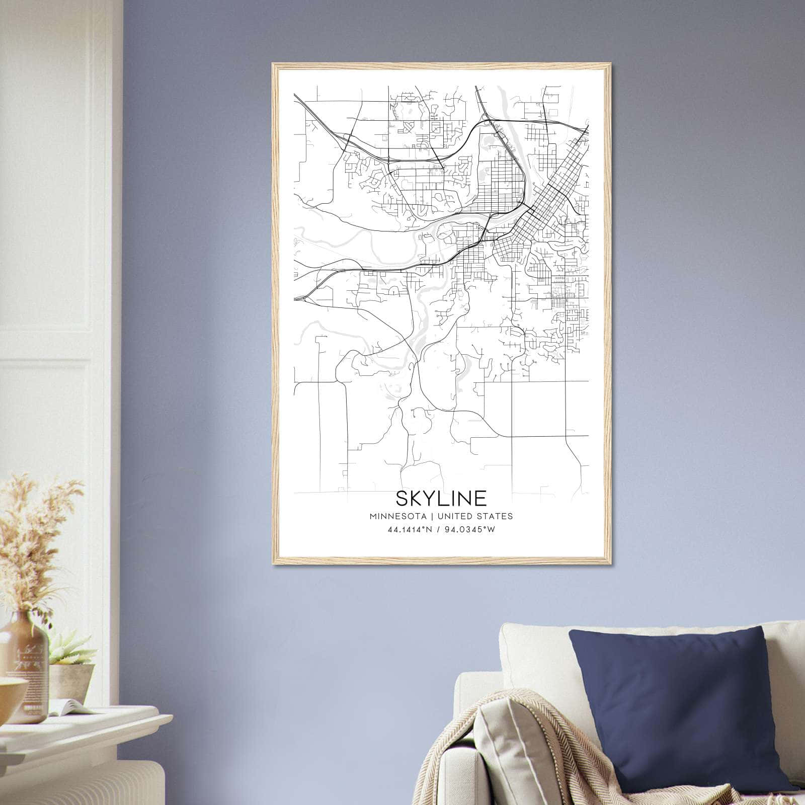 Deerfield Kansas Map Poster, Modern Home Decor Wall Art Print (Copy)