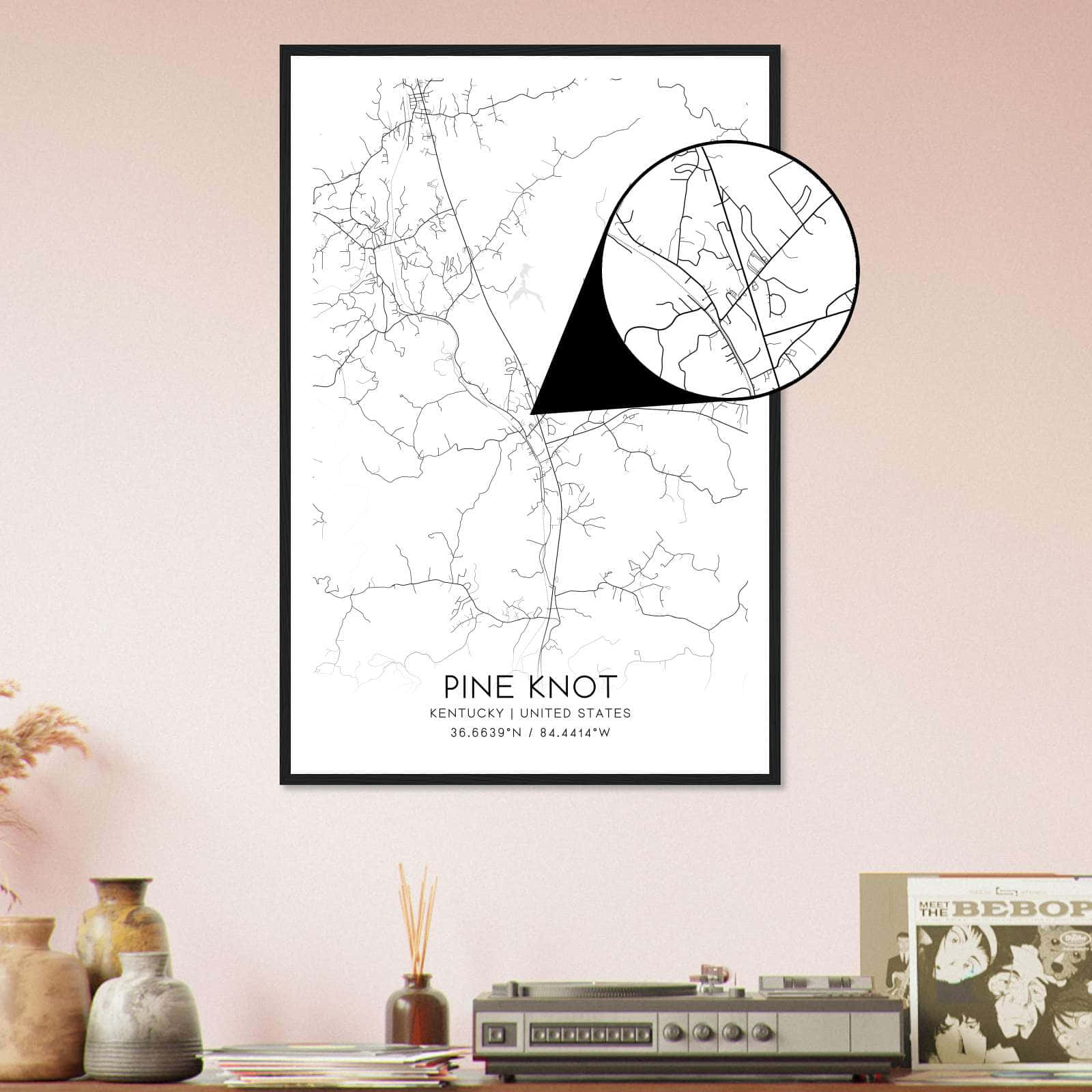 Deerfield Kansas Map Poster, Modern Home Decor Wall Art Print (Copy)