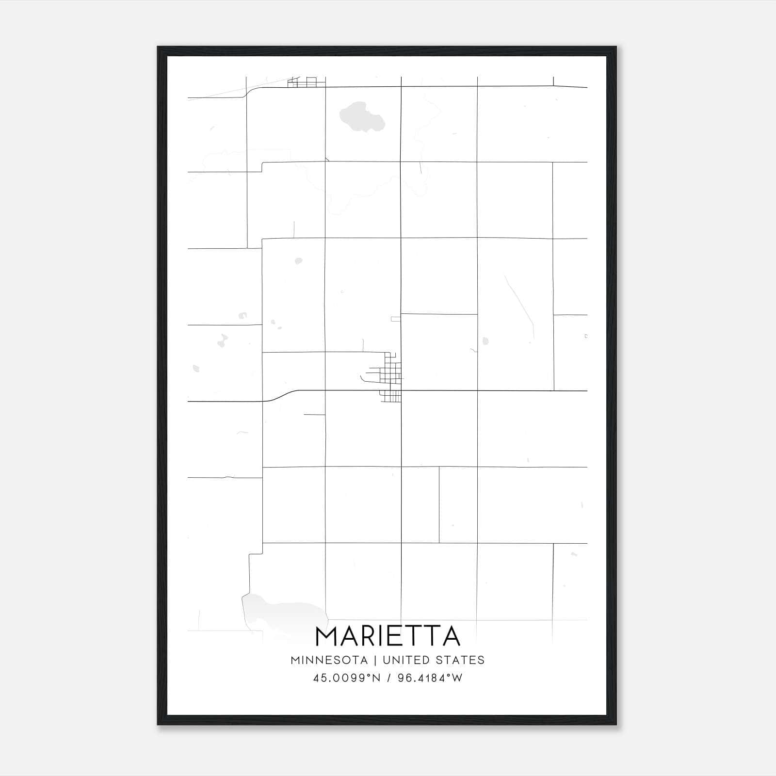 Marietta Minnesota Map Poster, Modern Home Decor Wall Art Print Marietta Minnesota Map Poster, Modern Home Decor Wall Art Print