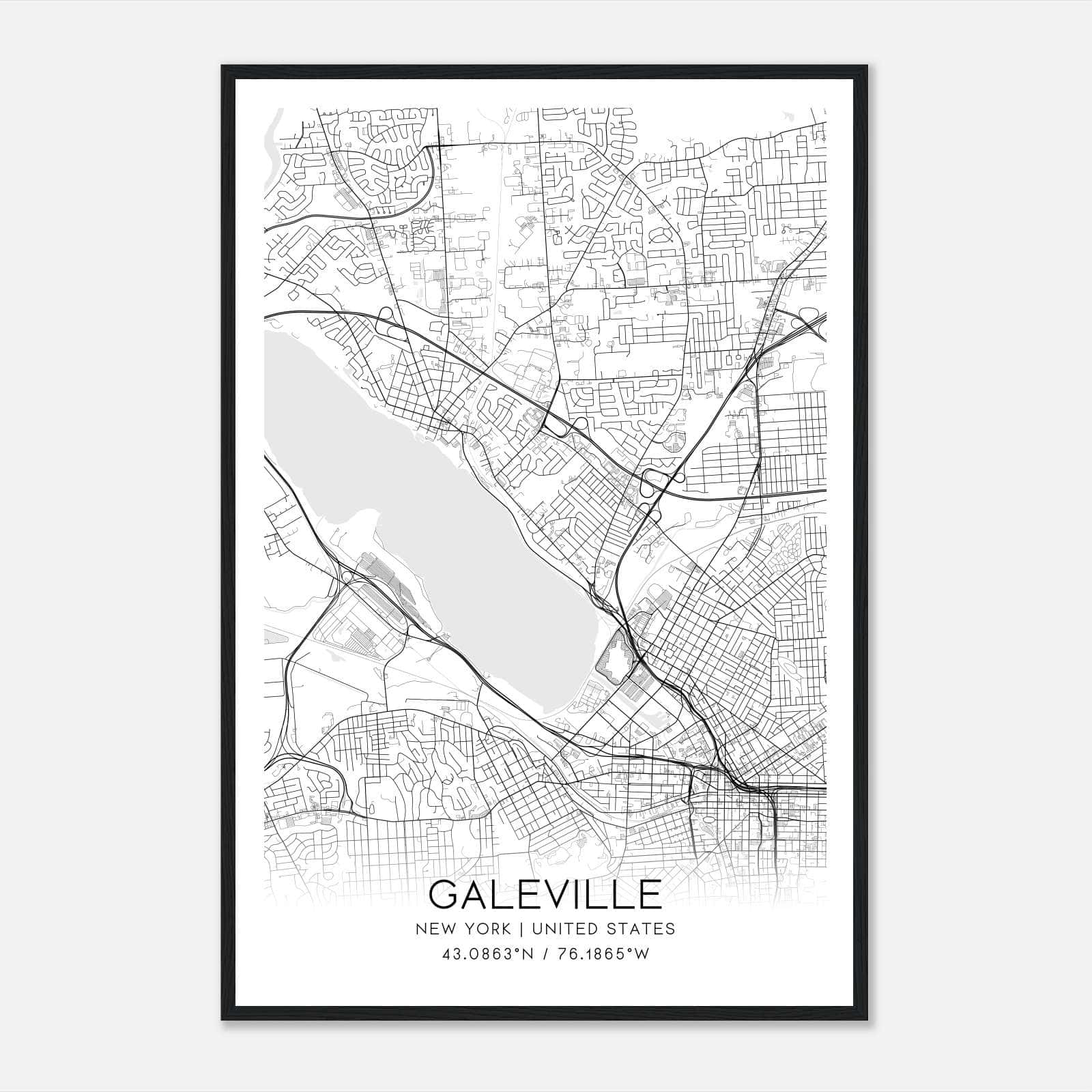 Galeville New York Map Poster, Modern Home Decor Wall Art Print Galeville New York Map Poster, Modern Home Decor Wall Art Print