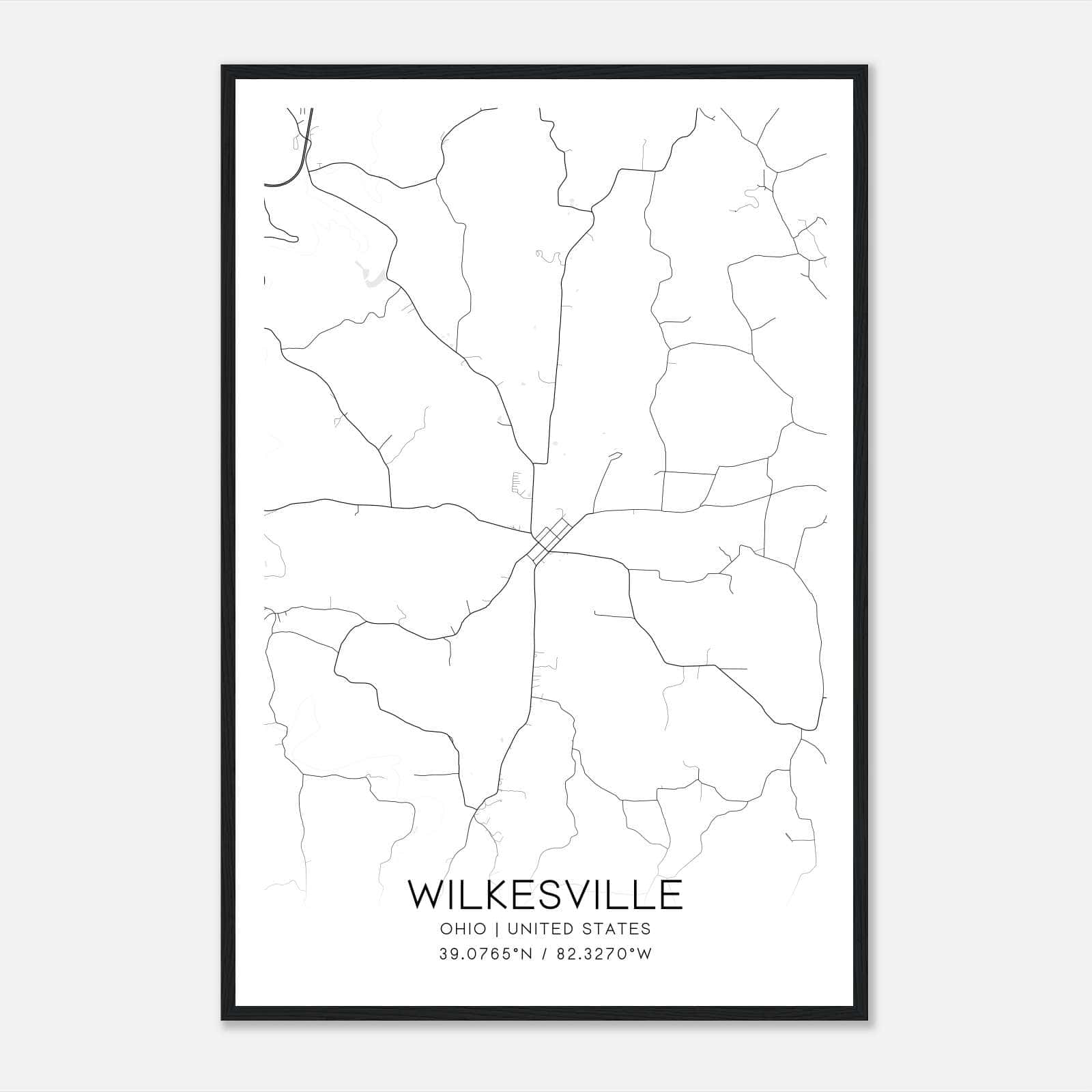 Wilkesville Ohio Map Poster, Modern Home Decor Wall Art Print Wilkesville Ohio Map Poster, Modern Home Decor Wall Art Print