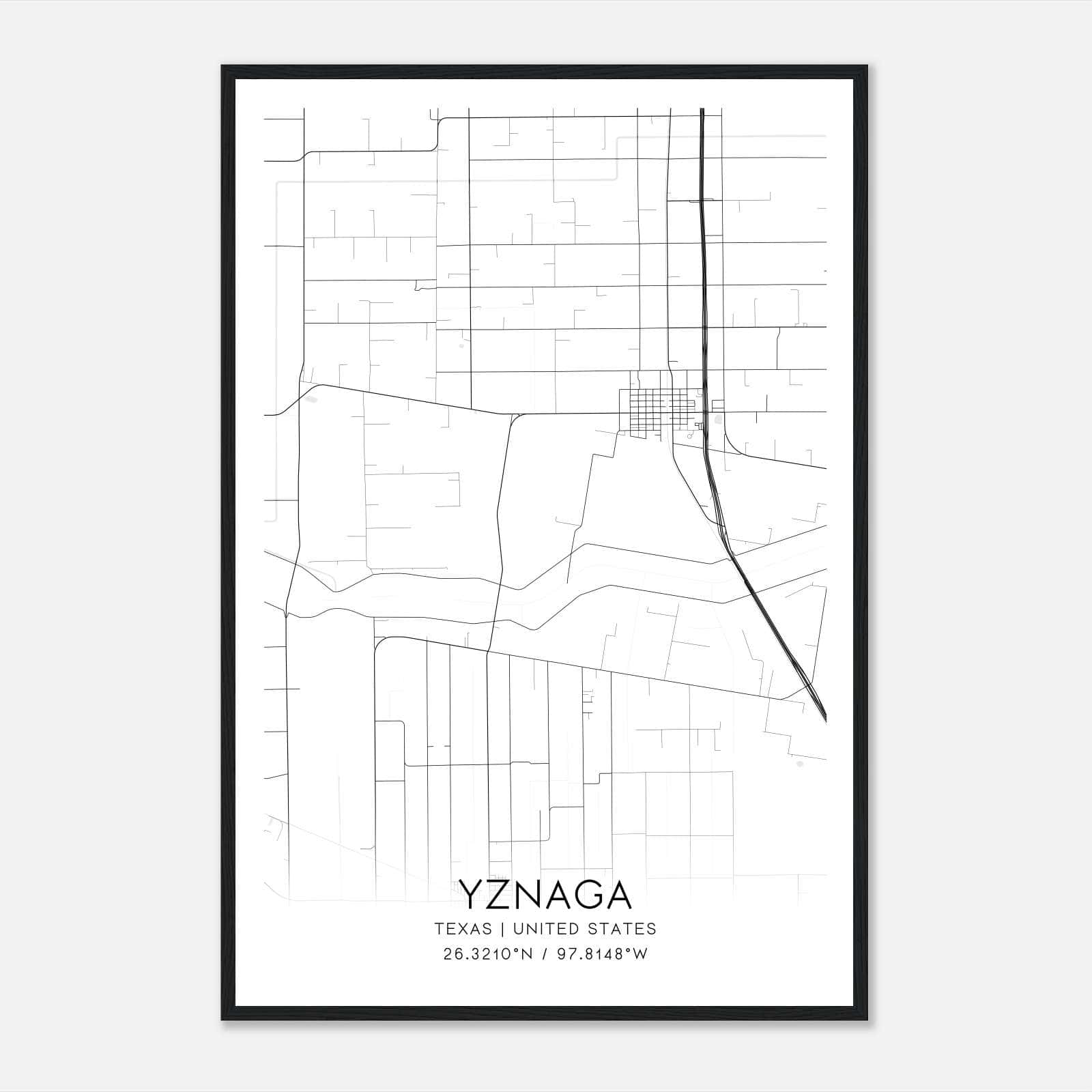 Yznaga Texas Map Poster, Modern Home Decor Wall Art Print Yznaga Texas Map Poster, Modern Home Decor Wall Art Print