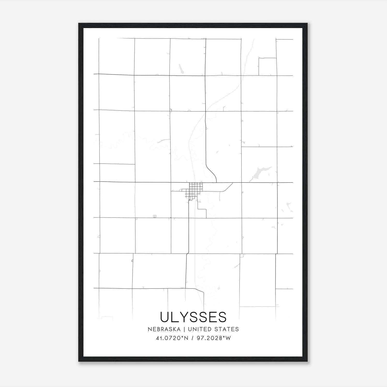 Ulysses Nebraska Map Poster, Modern Home Decor Wall Art Print Ulysses Nebraska Map Poster, Modern Home Decor Wall Art Print