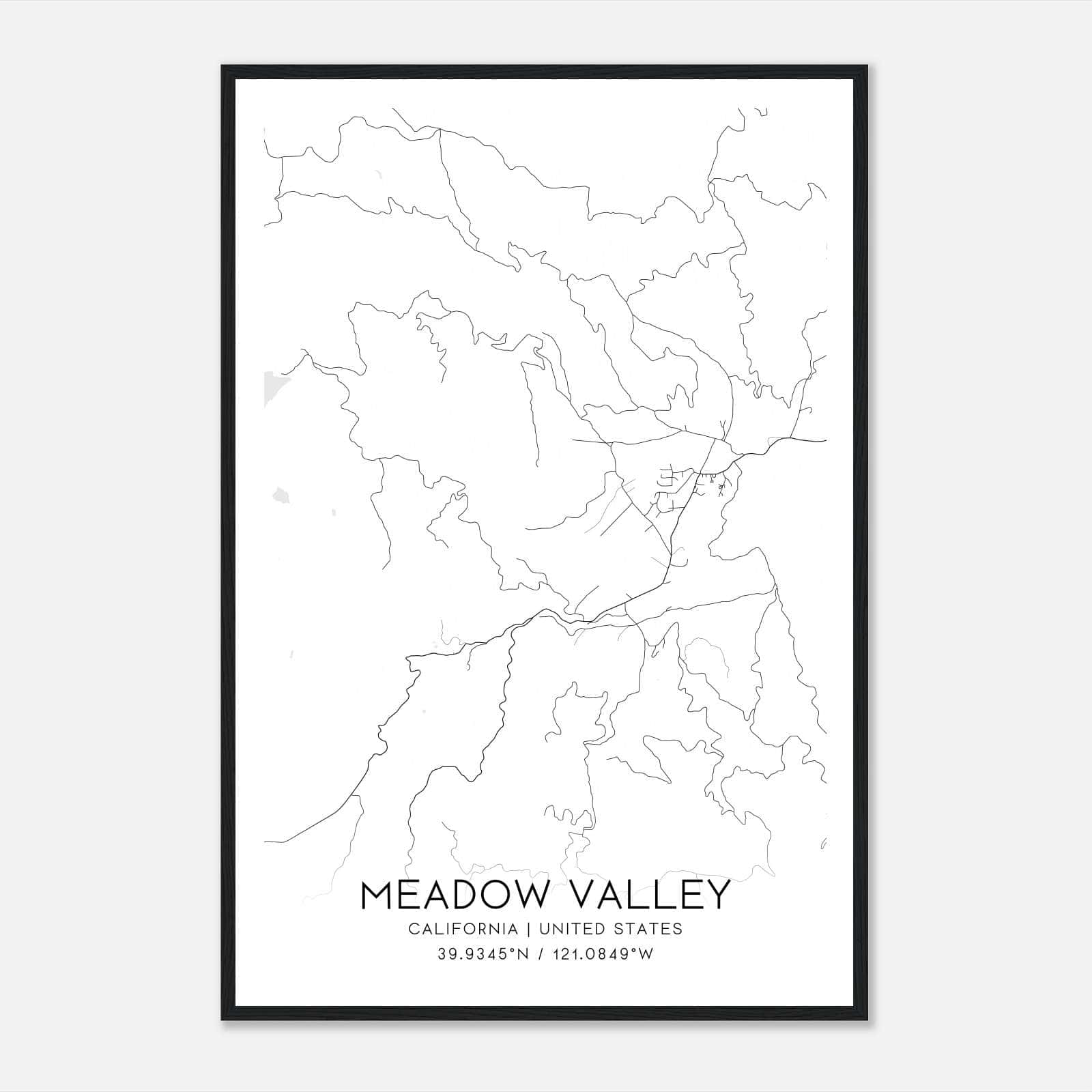 Meadow Valley California Map Poster, Modern Home Decor Wall Art Print Meadow Valley California Map Poster, Modern Home Decor Wall Art Print